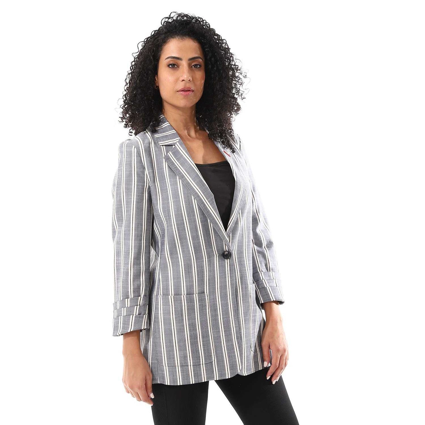 Women's Striped Linen Blazer