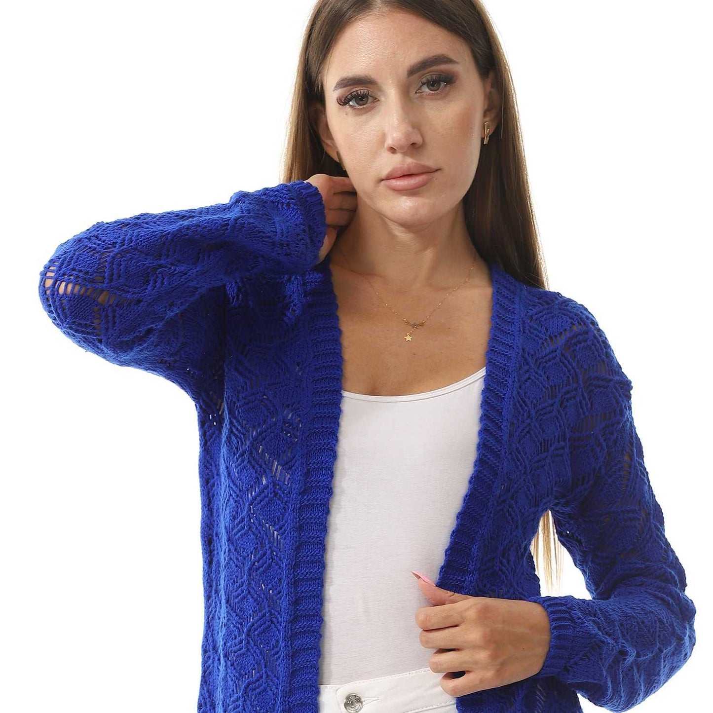 Women's Knitted Open-Front Cardigan