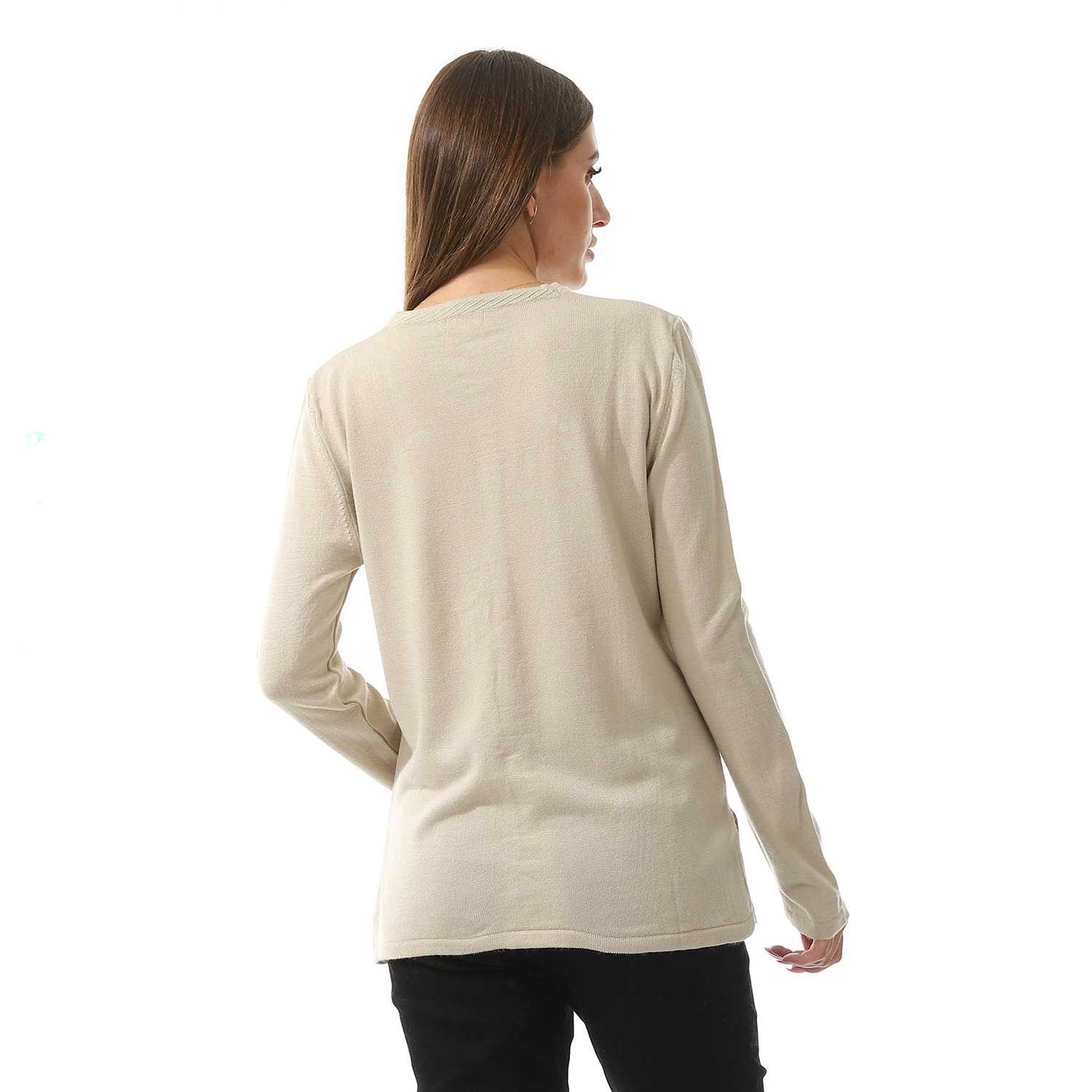 Women's Crew Neck Knitted Pullover