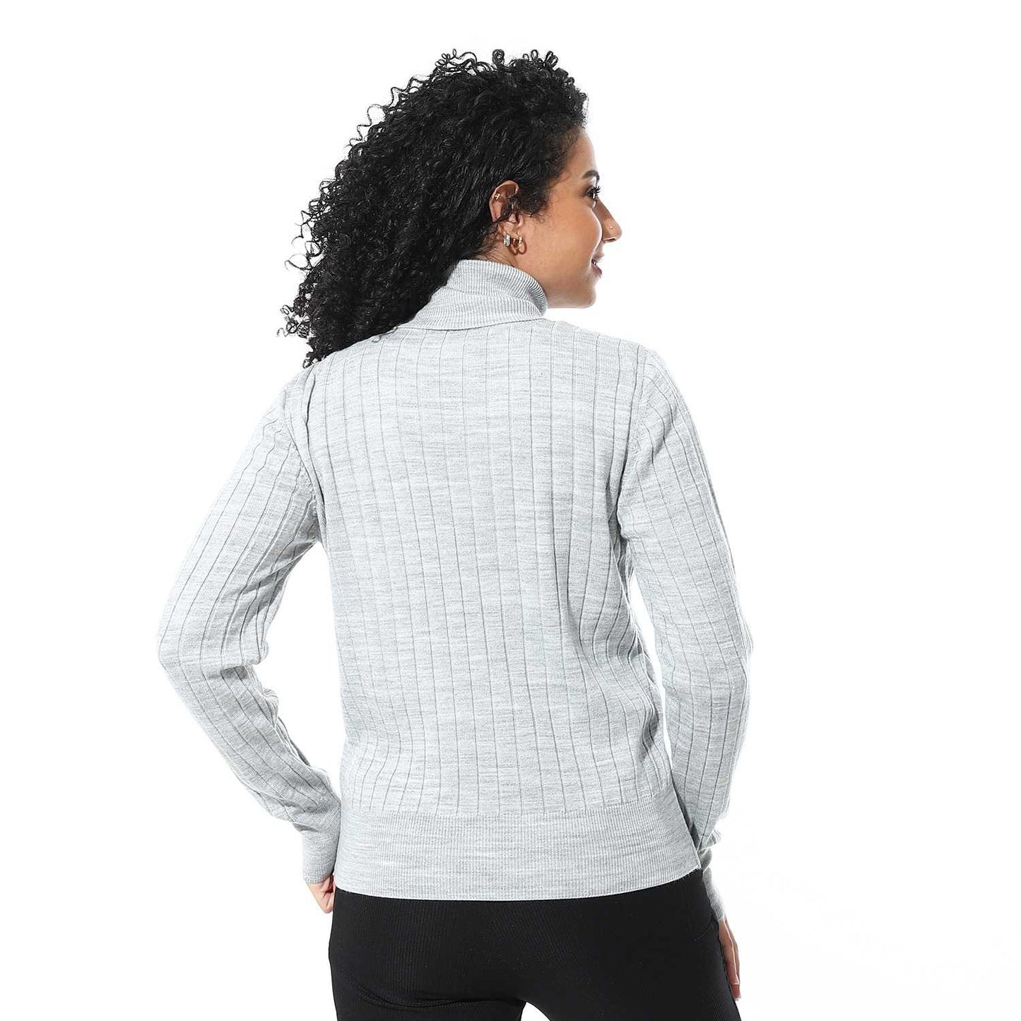 Women’s High Neck Ribbed Sweater