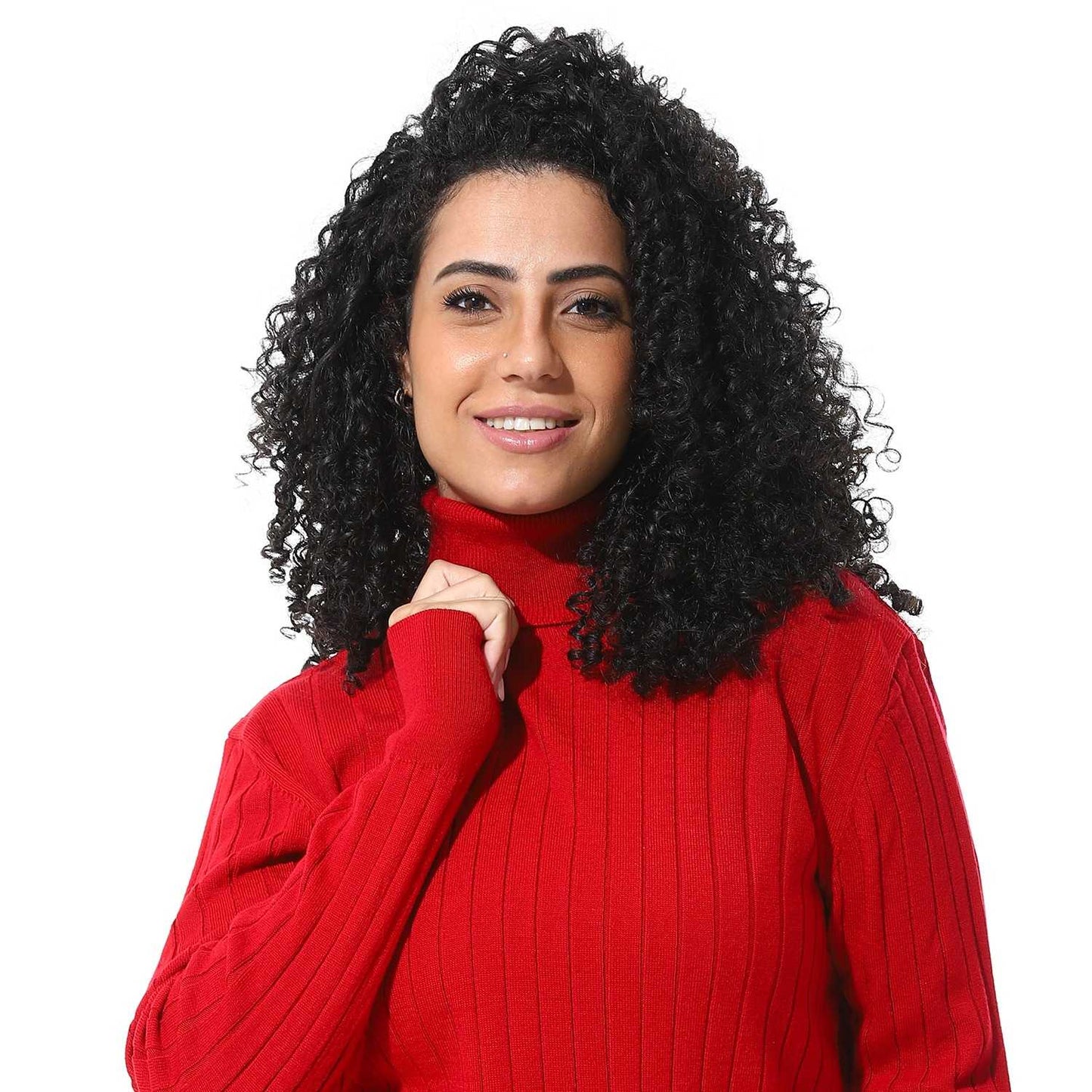 Women’s High Neck Ribbed Sweater