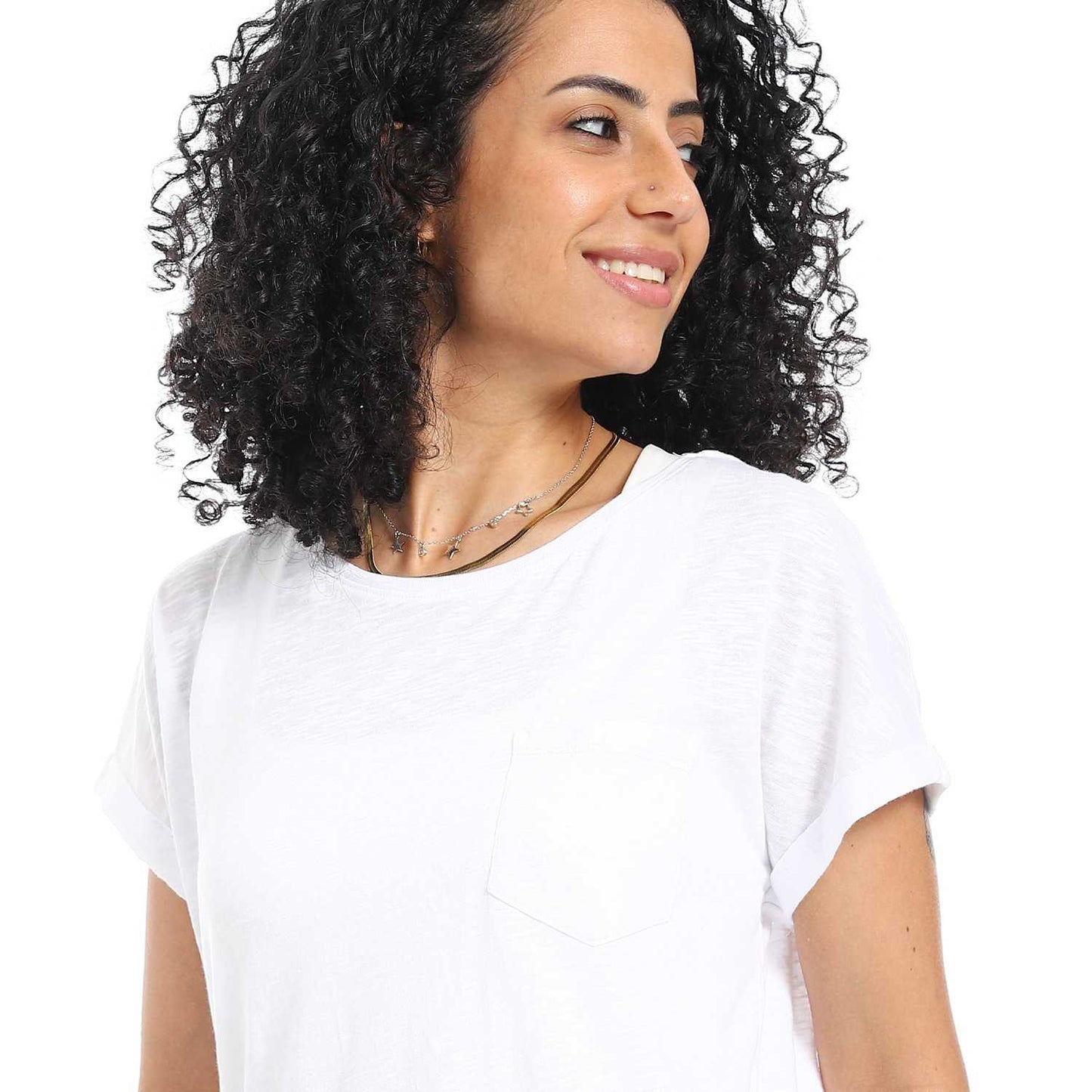 Women's Round Neck Cotton Plain T-Shirt