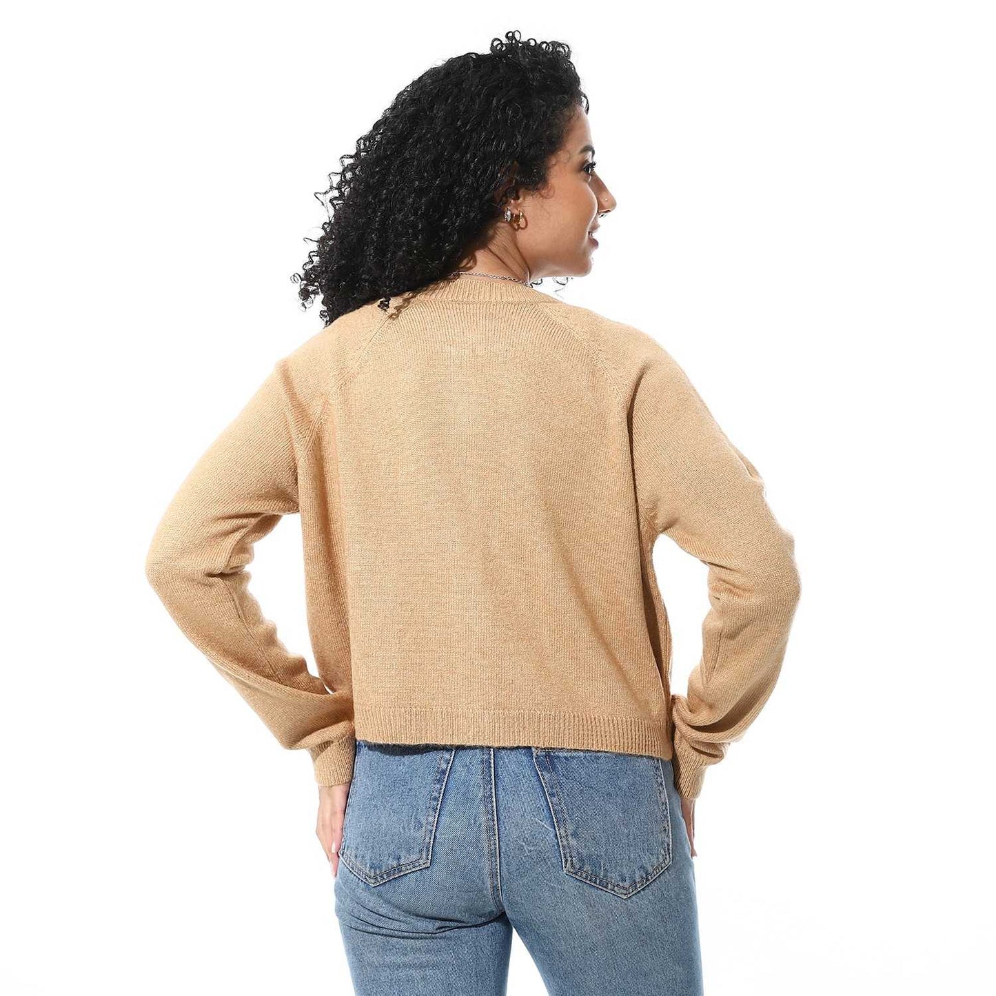 Women's Button-Front Crop Cardigan