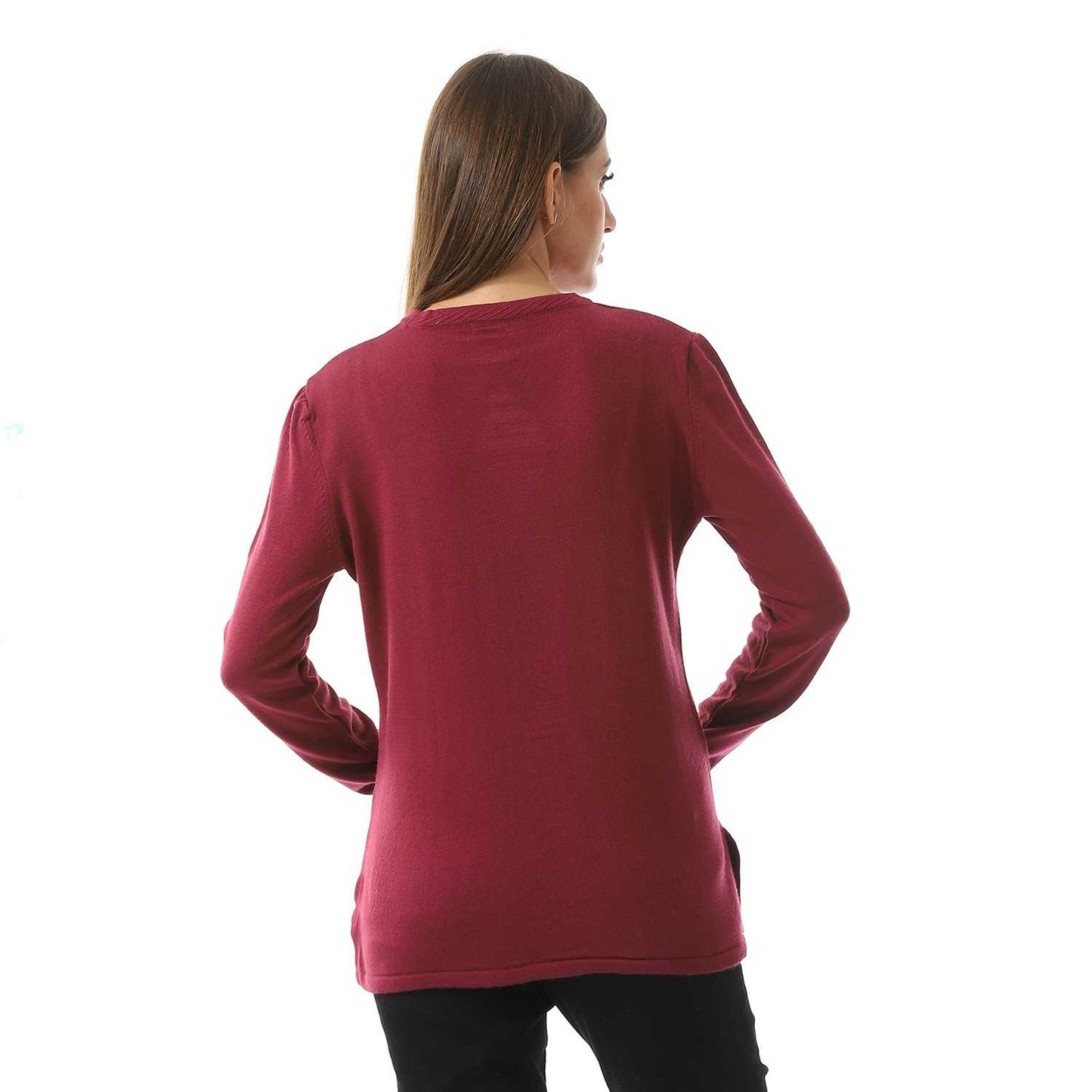 Women's Crew Neck Knitted Pullover