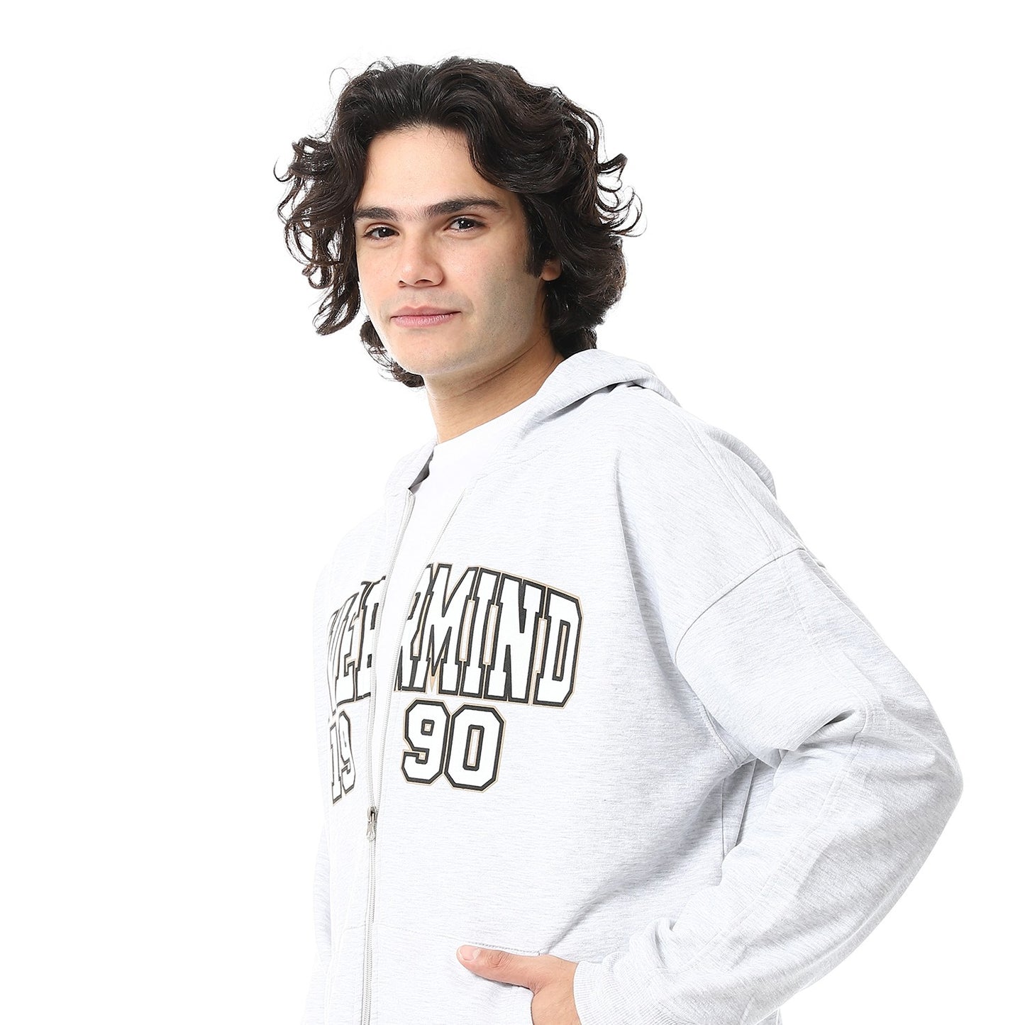 Men's Melton Full-Zipper Over Size Hoodie