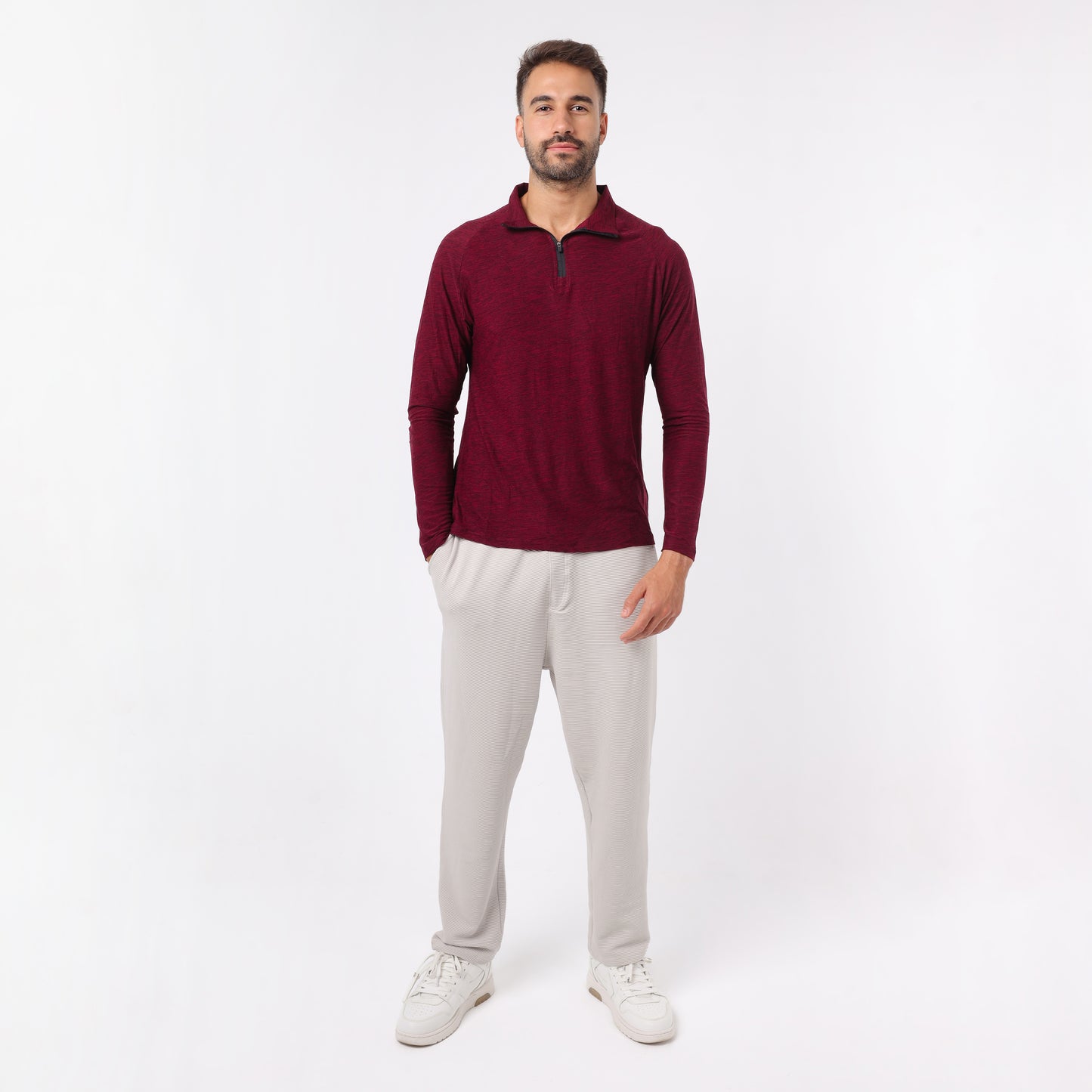 Men’s Quarter-Zip Long Sleeves Training T-Shirt