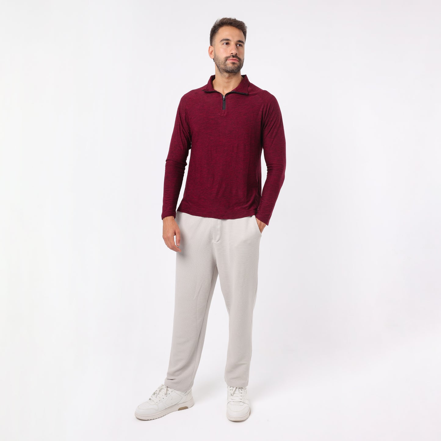 Men’s Quarter-Zip Long Sleeves Training T-Shirt