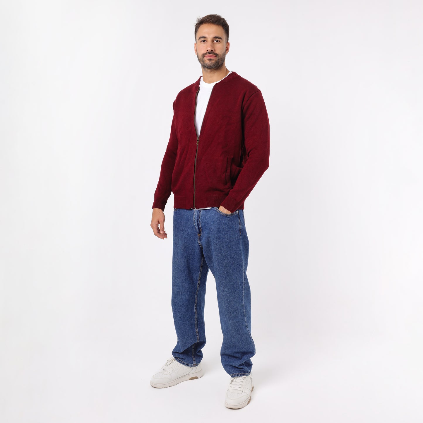 Men’s Zip-Up Knit Sweater