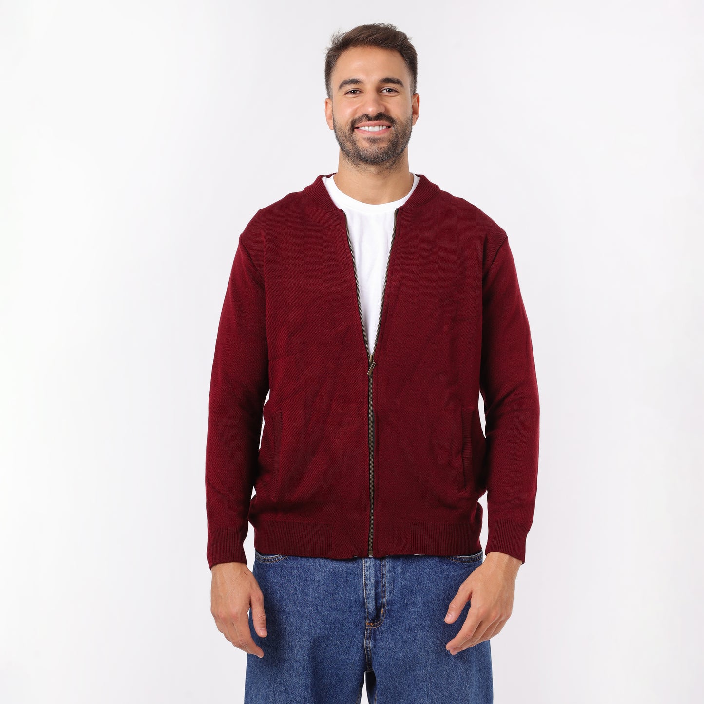 Men’s Zip-Up Knit Sweater