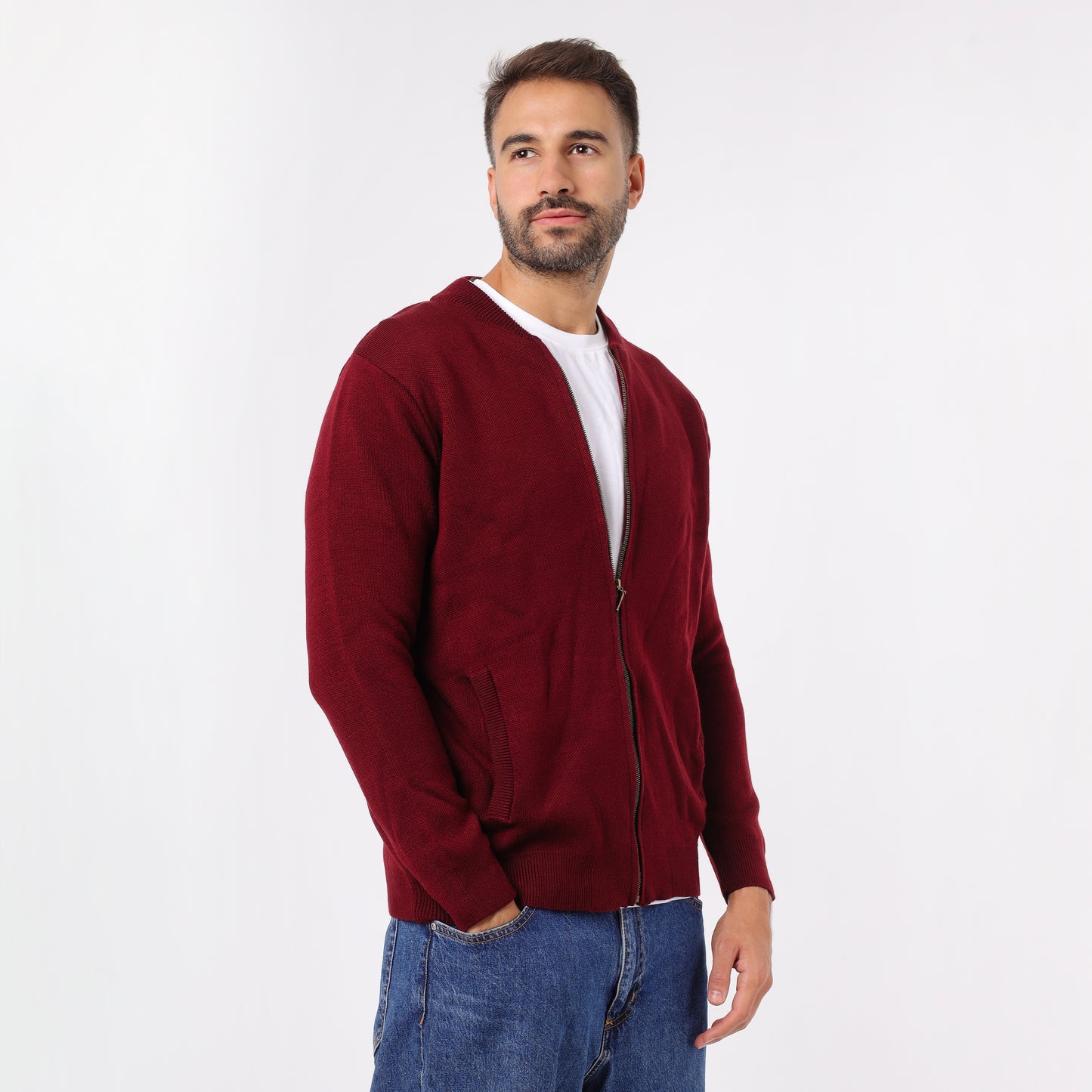 Men’s Zip-Up Knit Sweater