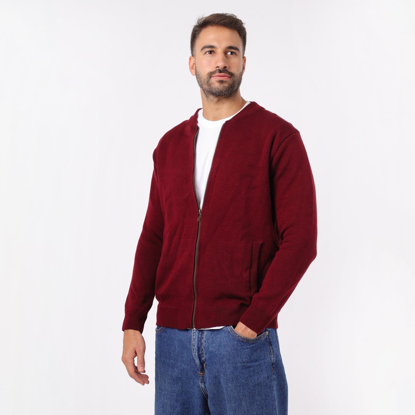 Men’s Zip-Up Knit Sweater