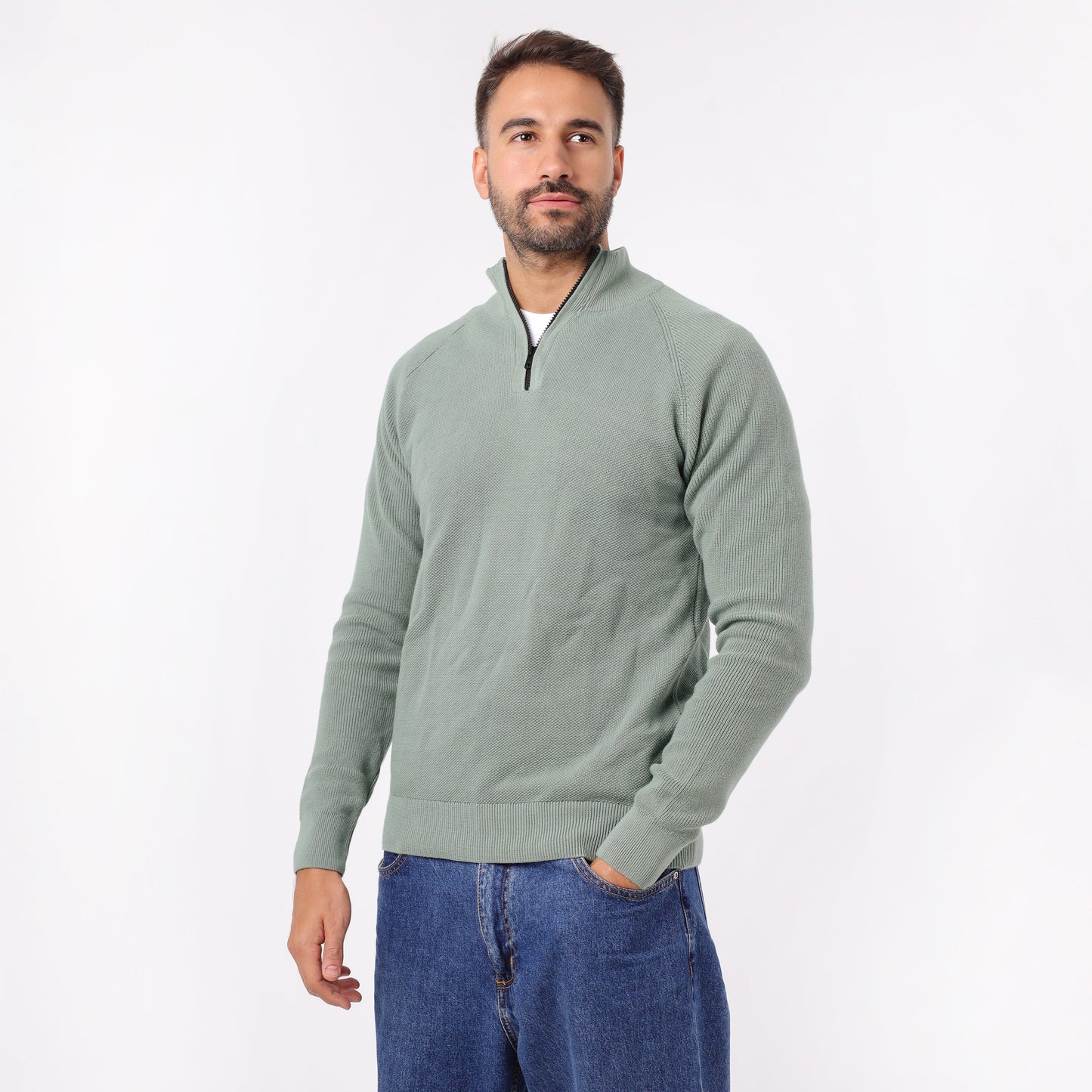 Men's Half Zip Knit Sweater