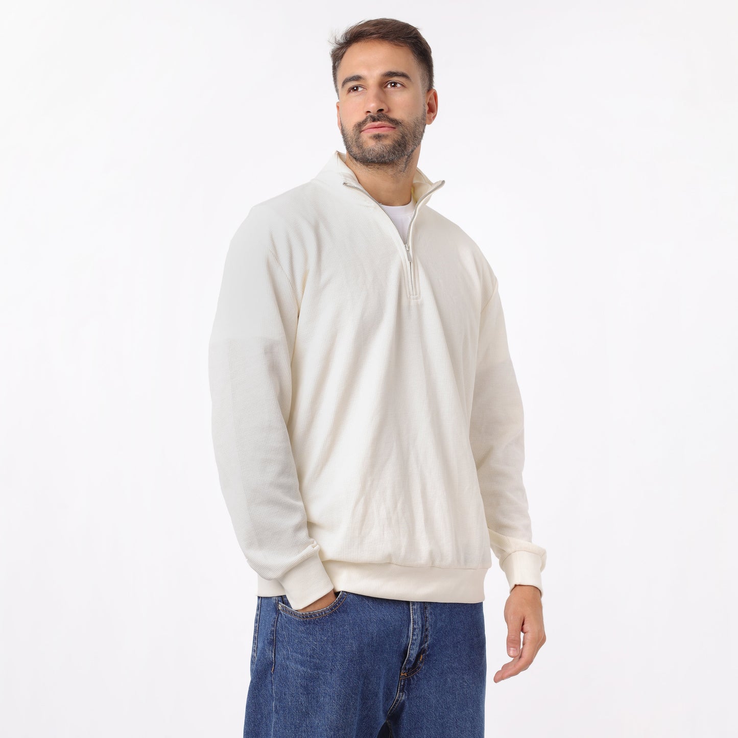 Men's Half Zip Cotton Sweatshirt