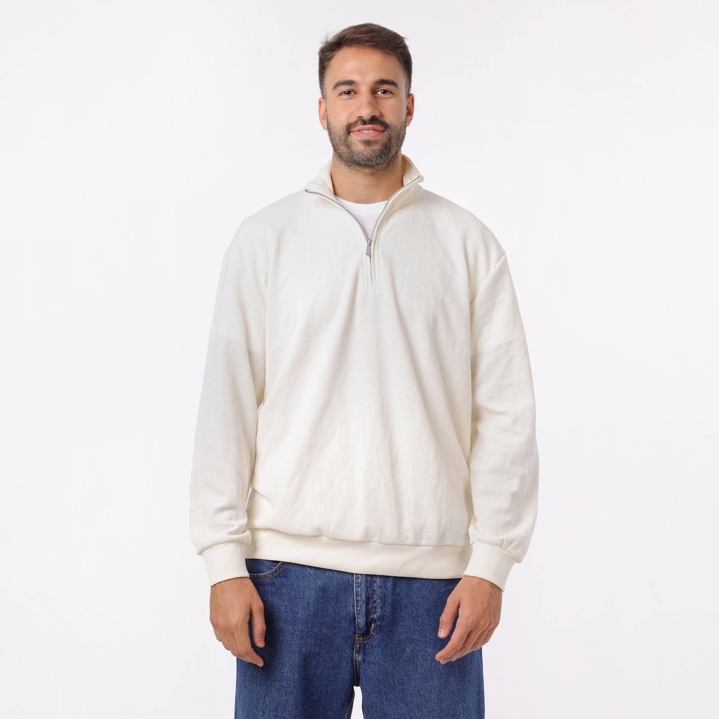 Men's Half Zip Cotton Sweatshirt