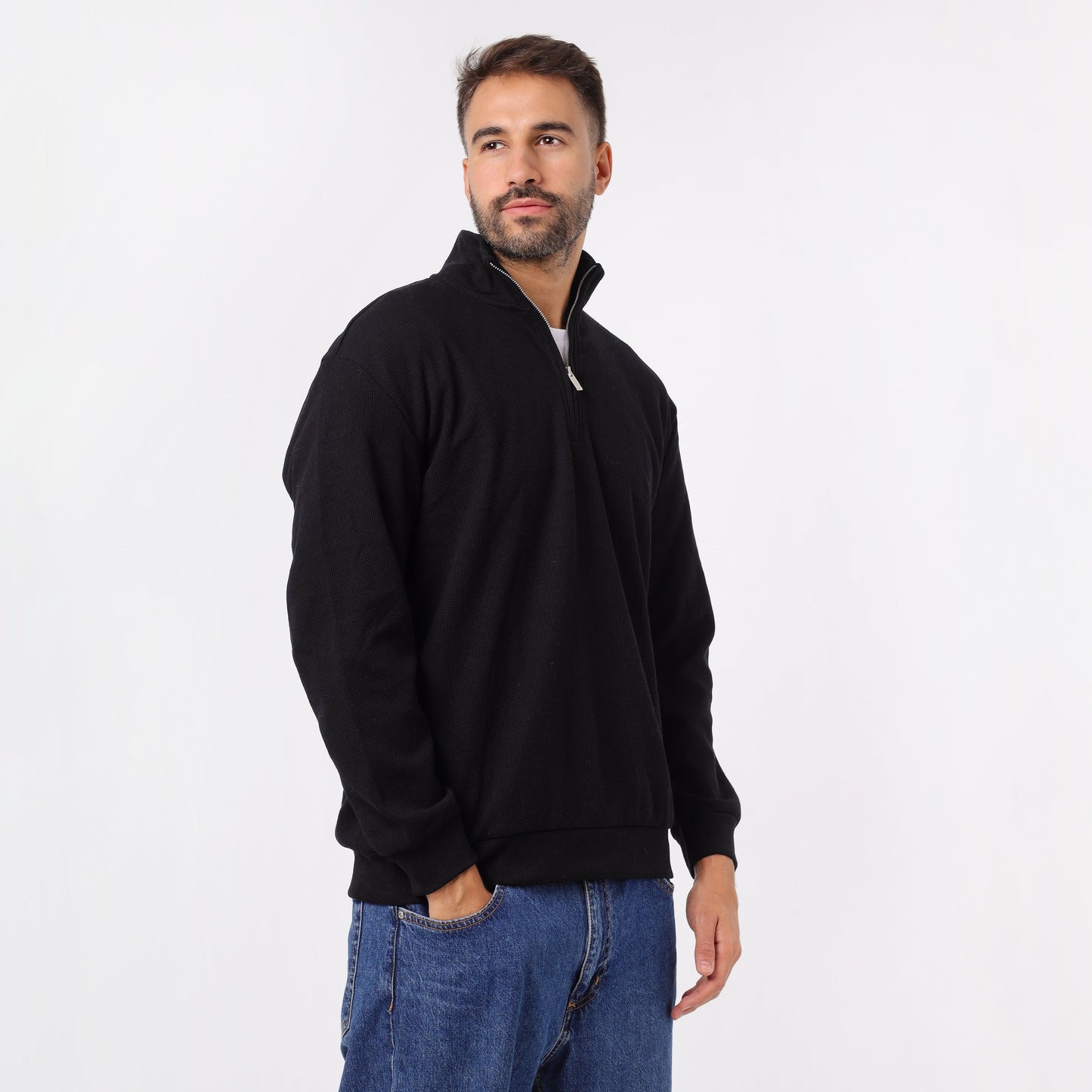 Men's Half Zip Cotton Sweatshirt