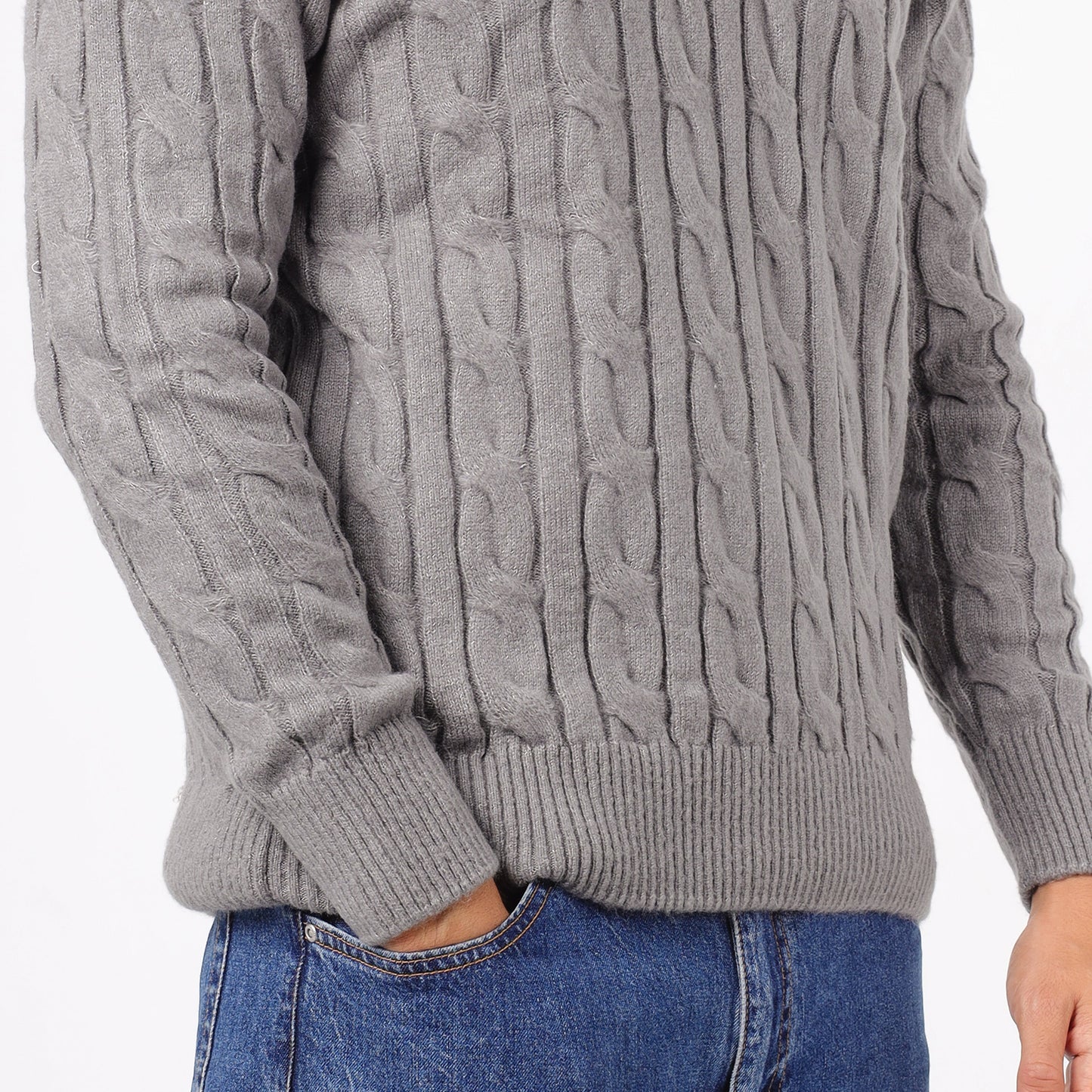 Men's Half Zip Cable Knit Sweater