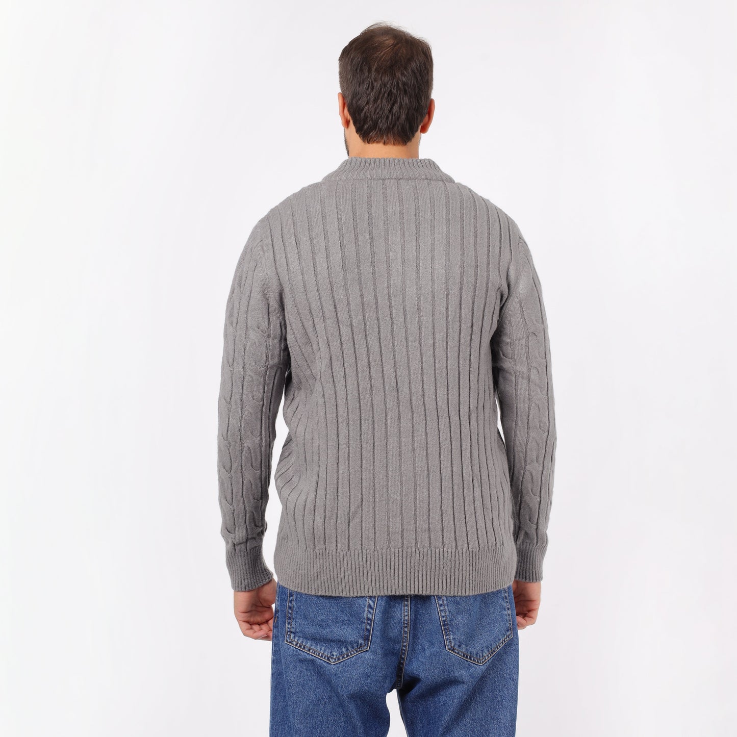 Men's Half Zip Cable Knit Sweater
