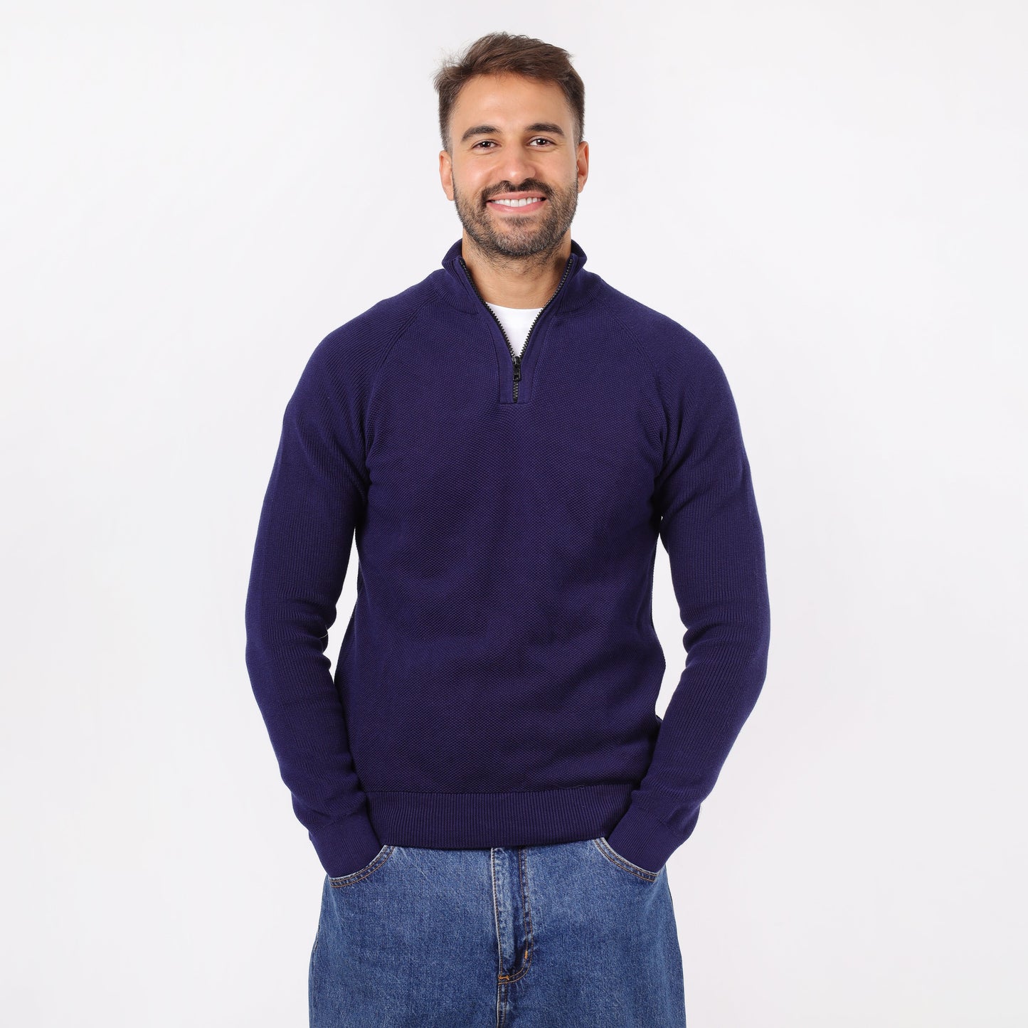 Mens Half-Zip Knit Sweater