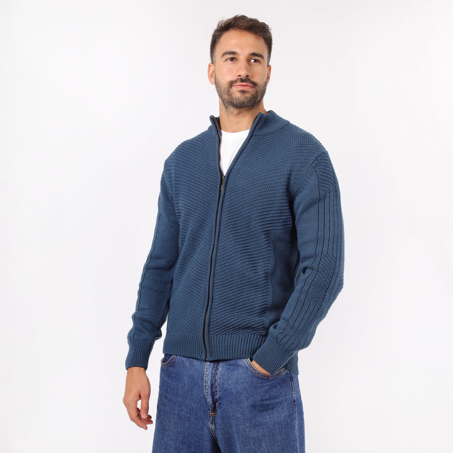 Men's Zip-Up Knit Sweater