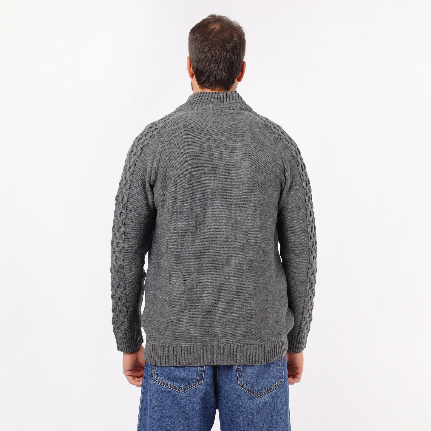 Men's Zip-Up Knit Sweater