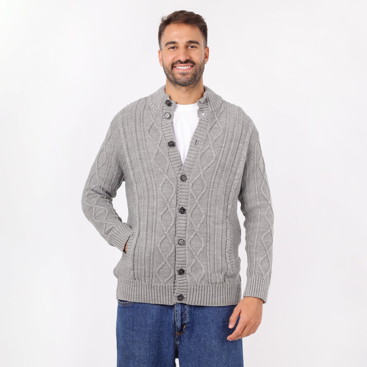 Men's Button-Up Knit Sweater