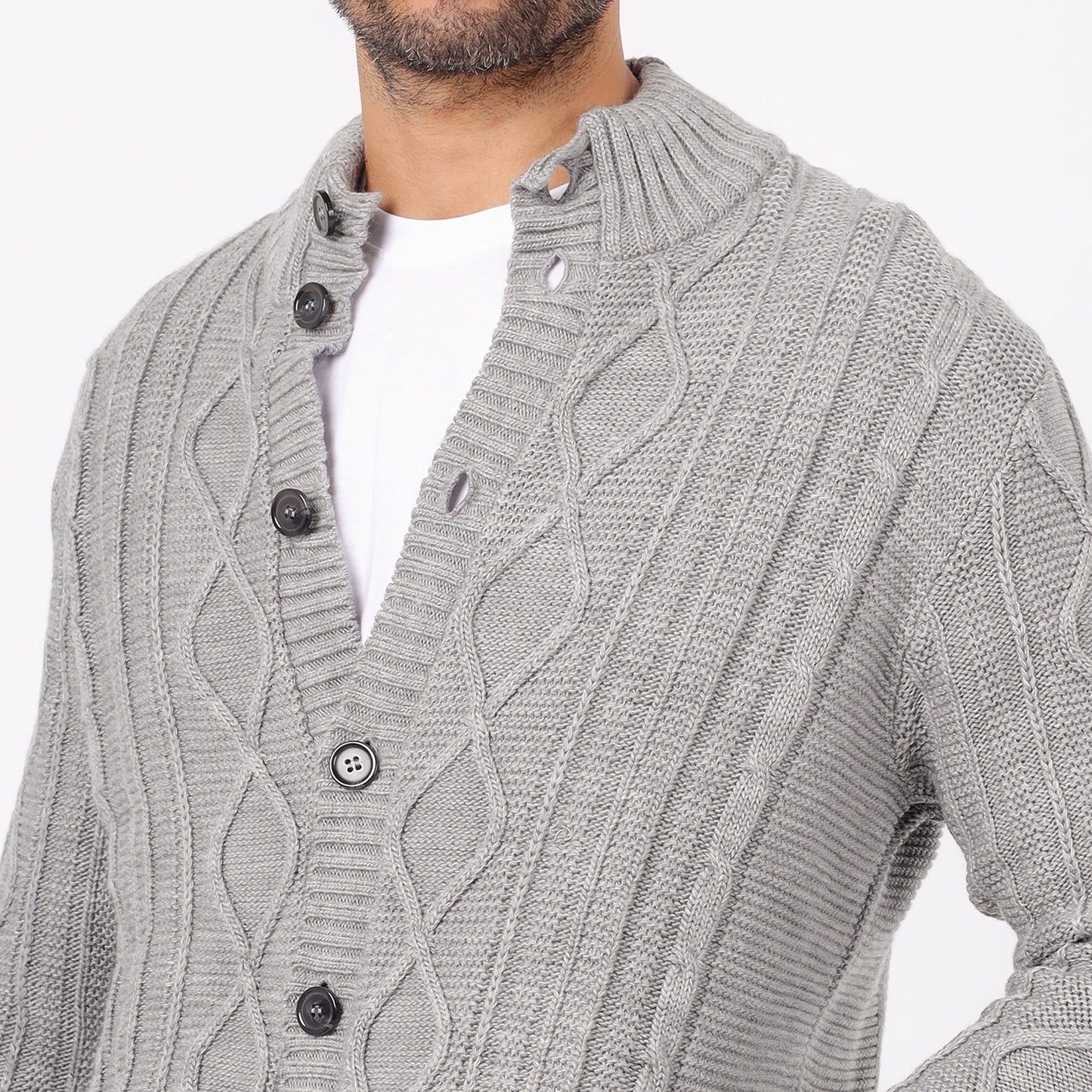 Men's Button-Up Knit Sweater