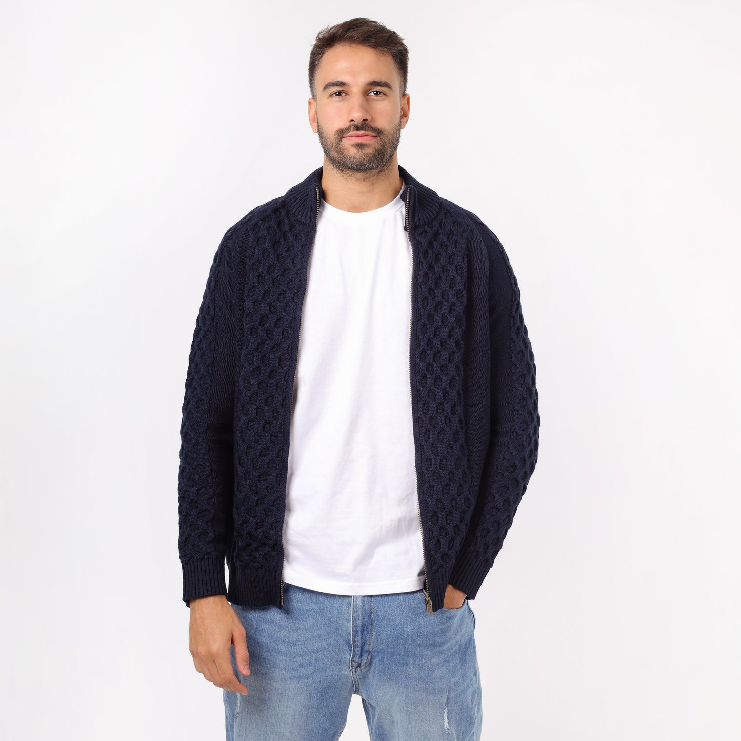 Men's Zip-Up Knit Sweater