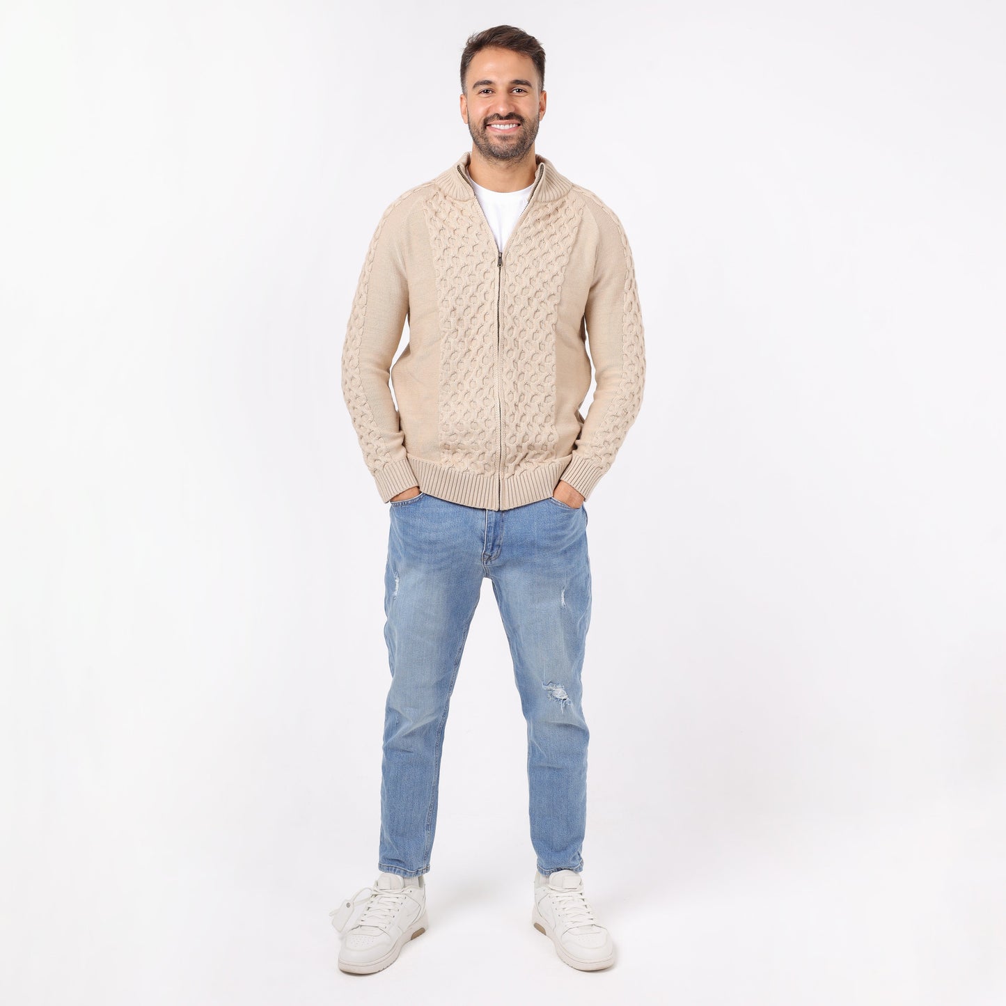 Men's Zip-Up Knit Sweater