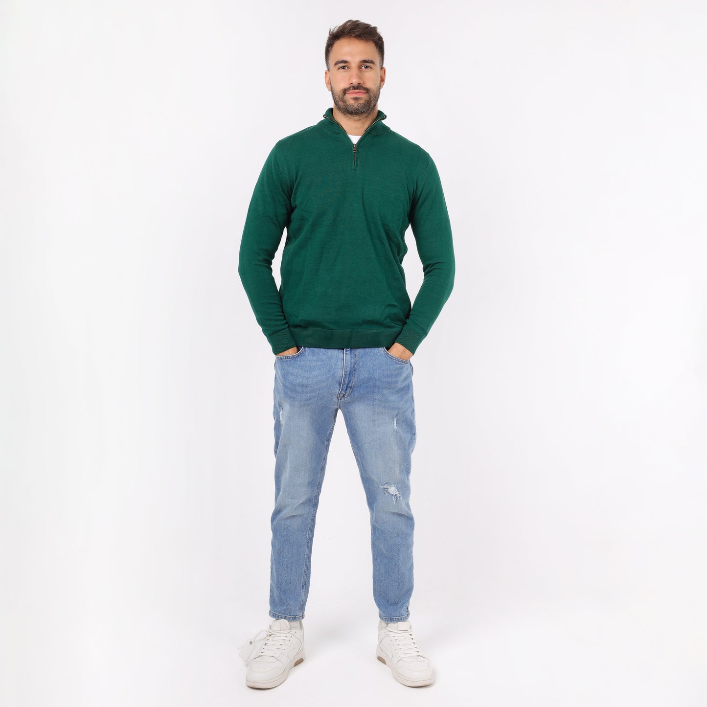 Mens Half-Zip Knit Sweater