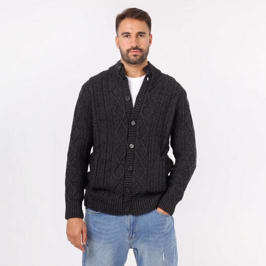 Men's Button-Up Knit Sweater