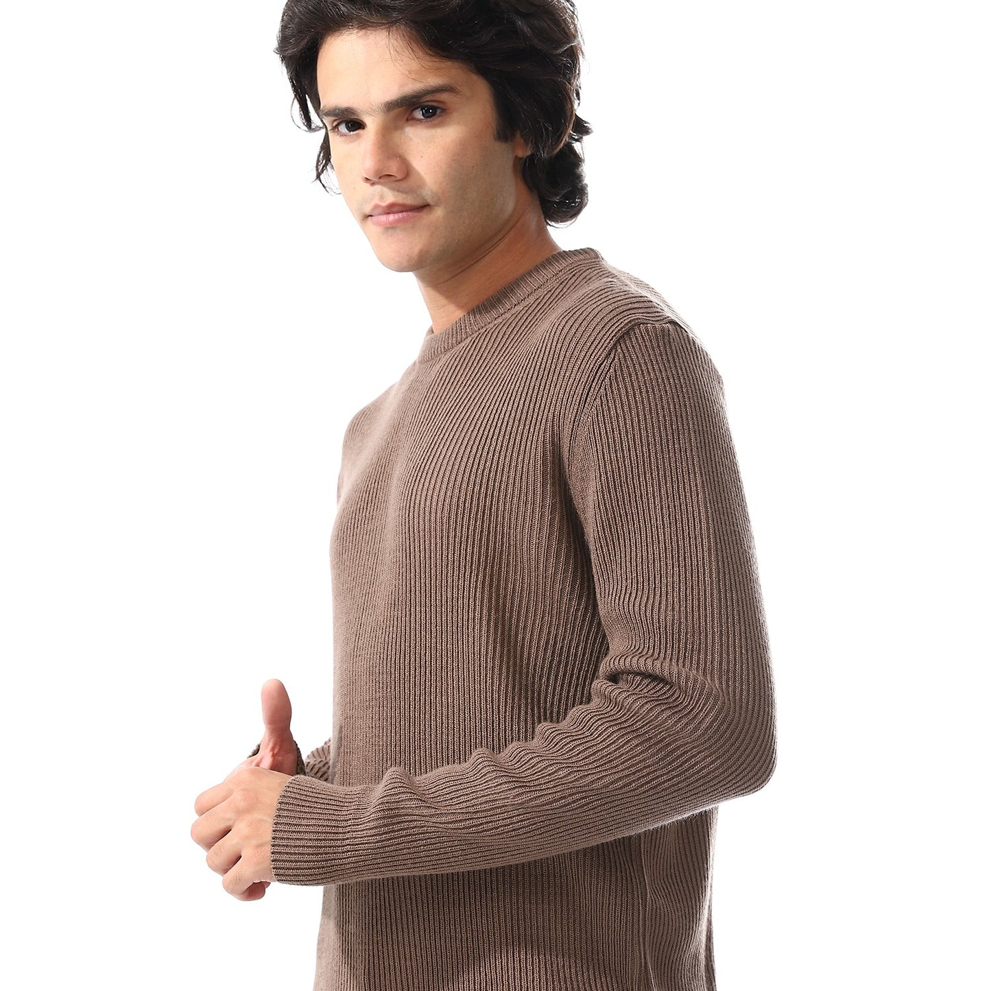 Mens Crewneck Cable Knit Sweater