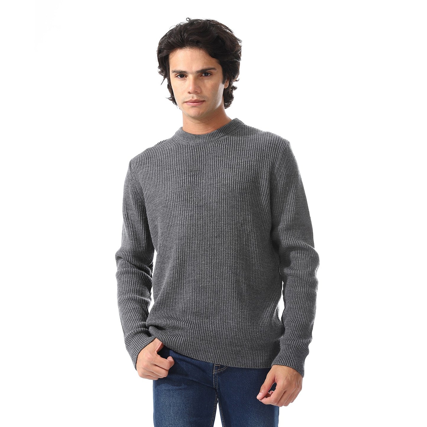 Mens Crewneck Cable Knit Sweater