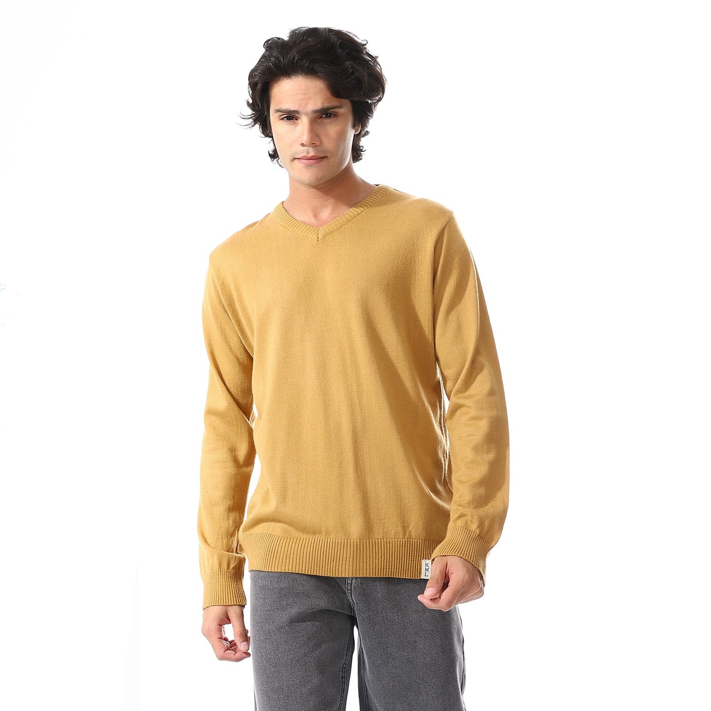 Mens V-Neck Plain Sweater