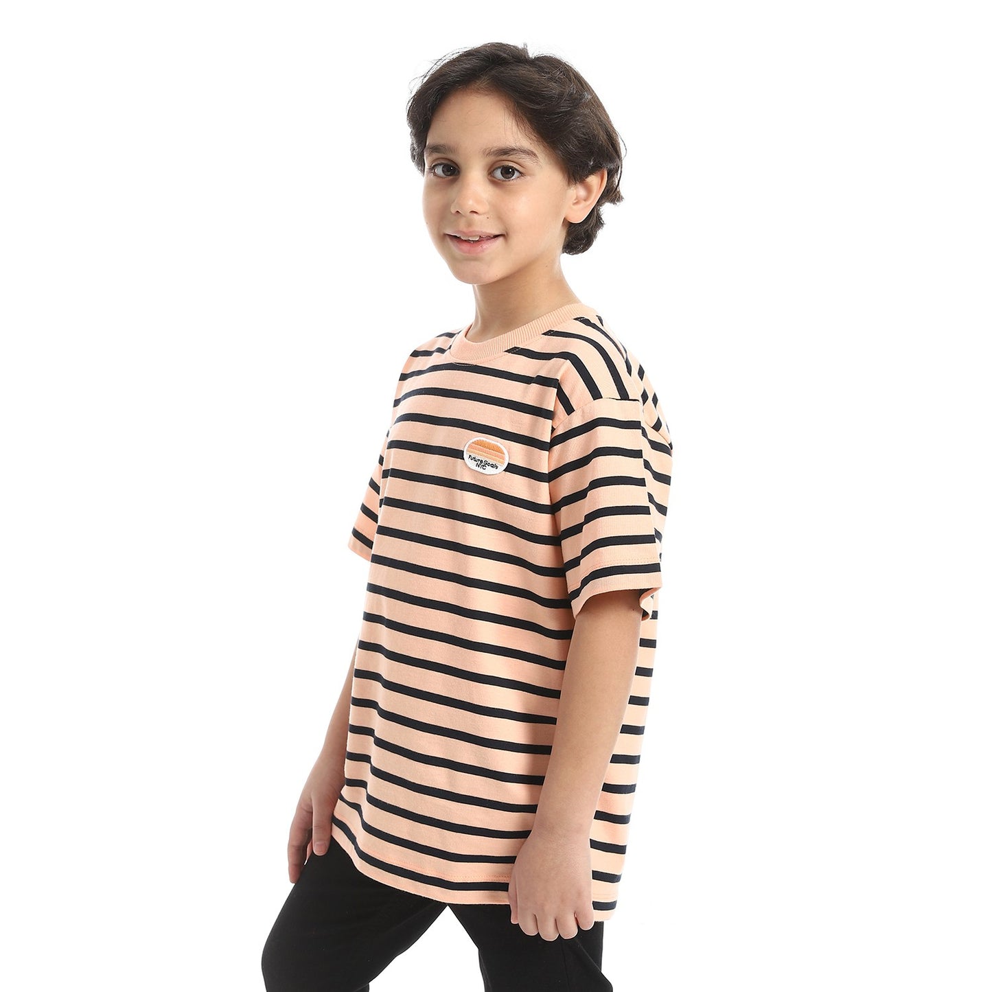 Boys Cotton Striped T-Shirt