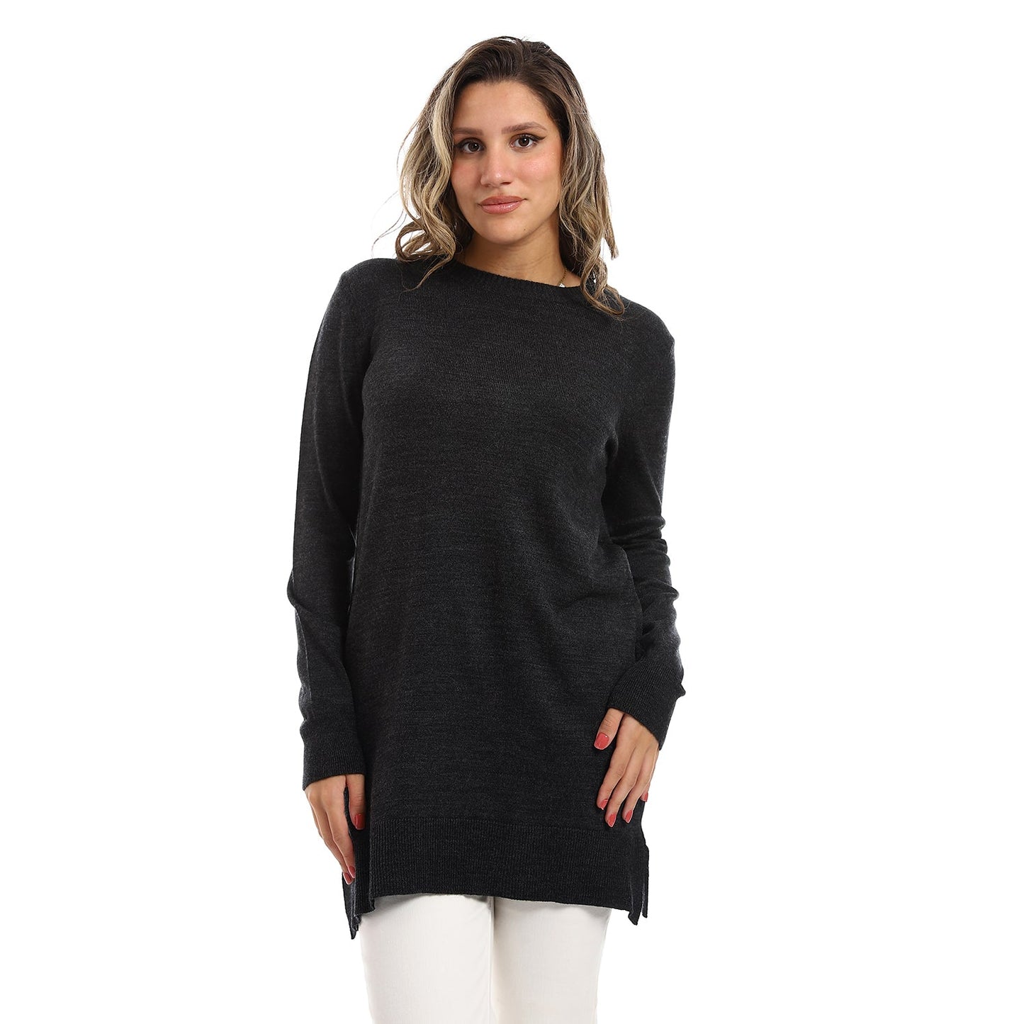 Women's Crew Neck Plain Pullover