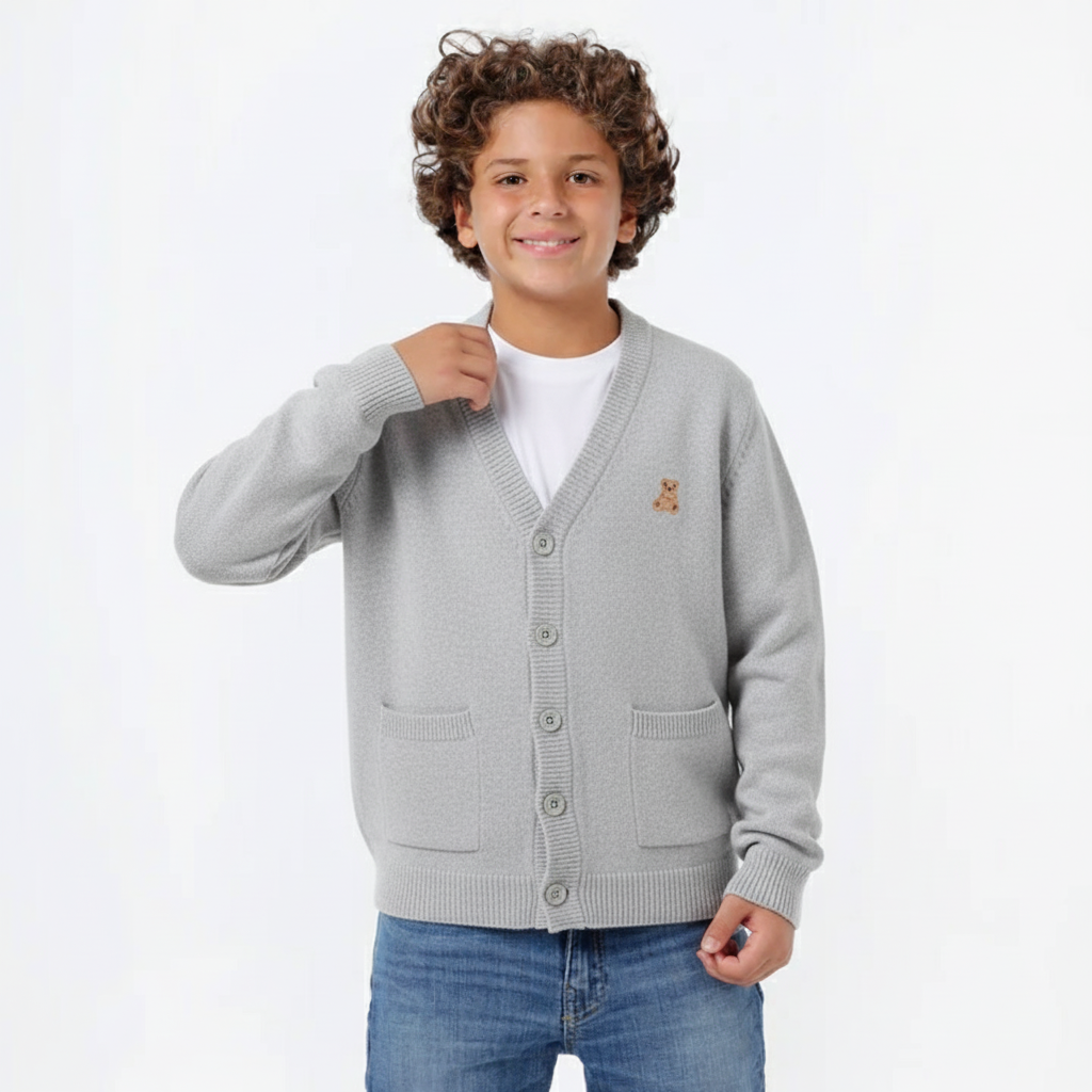 Boys Button-Up Knit Cardigan