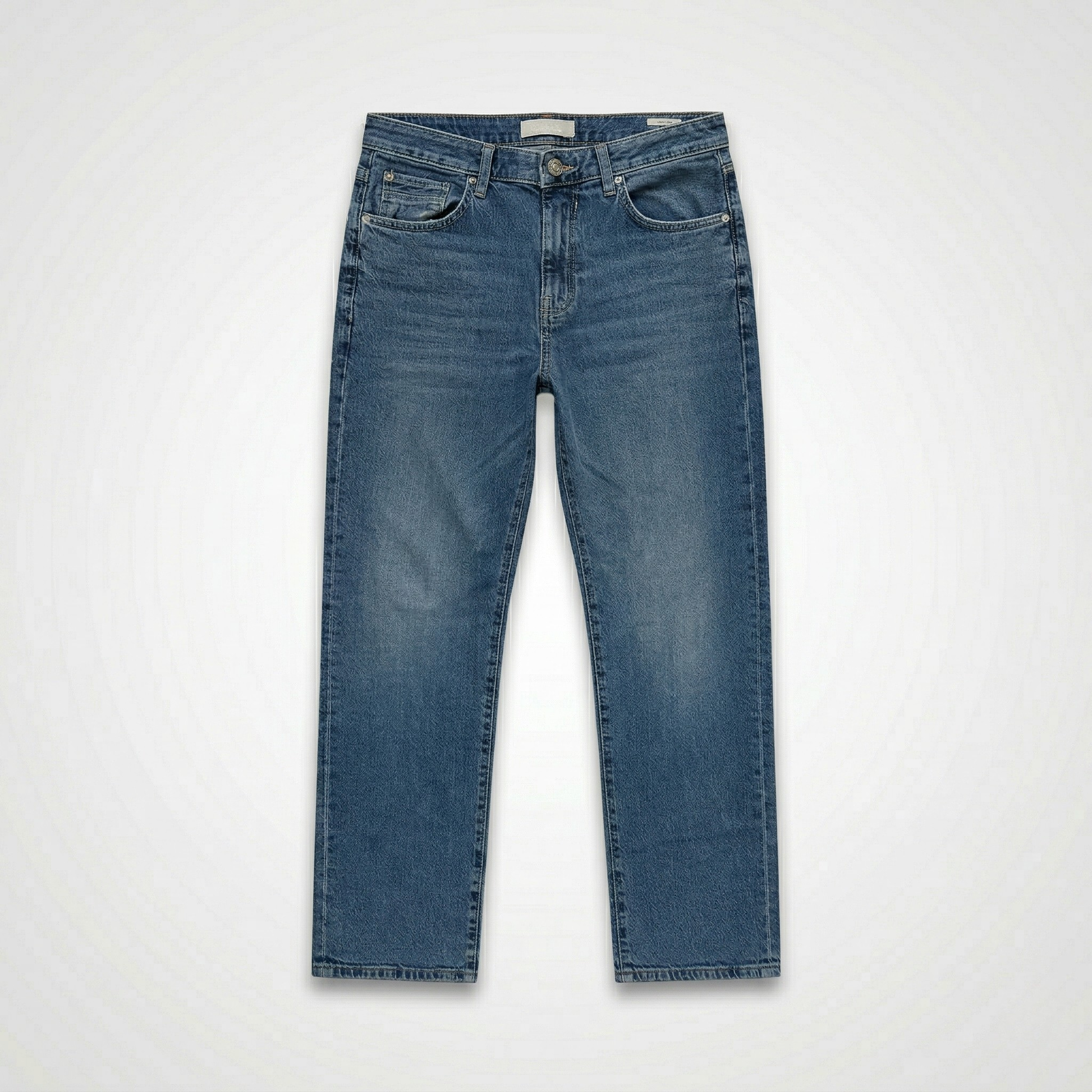 mens relaxed fit denim jeans comfortable casual pants front view
