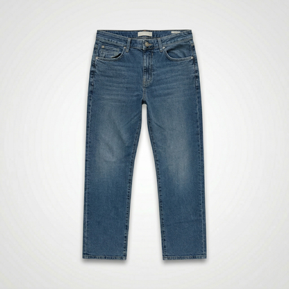 mens relaxed fit denim jeans comfortable casual pants front view