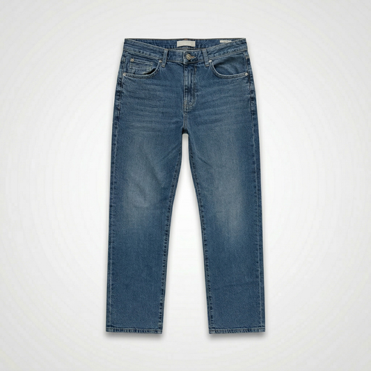 mens relaxed fit denim jeans comfortable casual pants front view