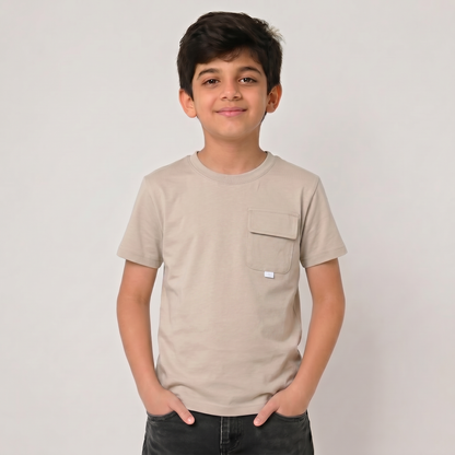 تيشيرت سادة بجيب للأولاد