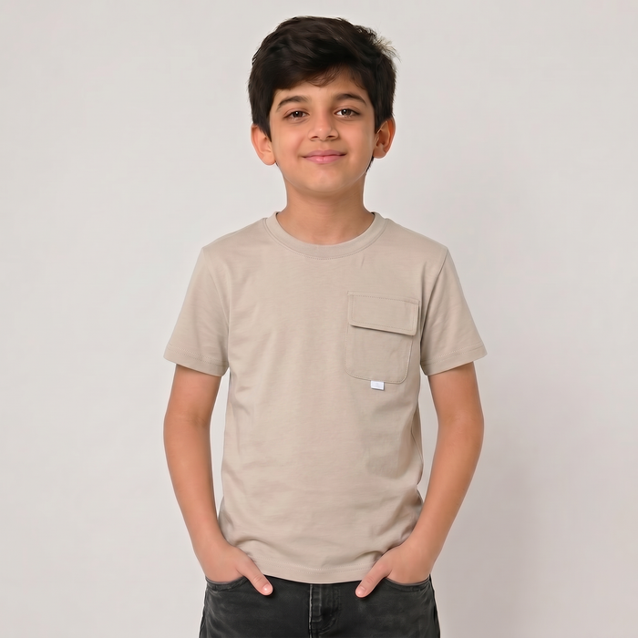 تيشيرت سادة بجيب للأولاد