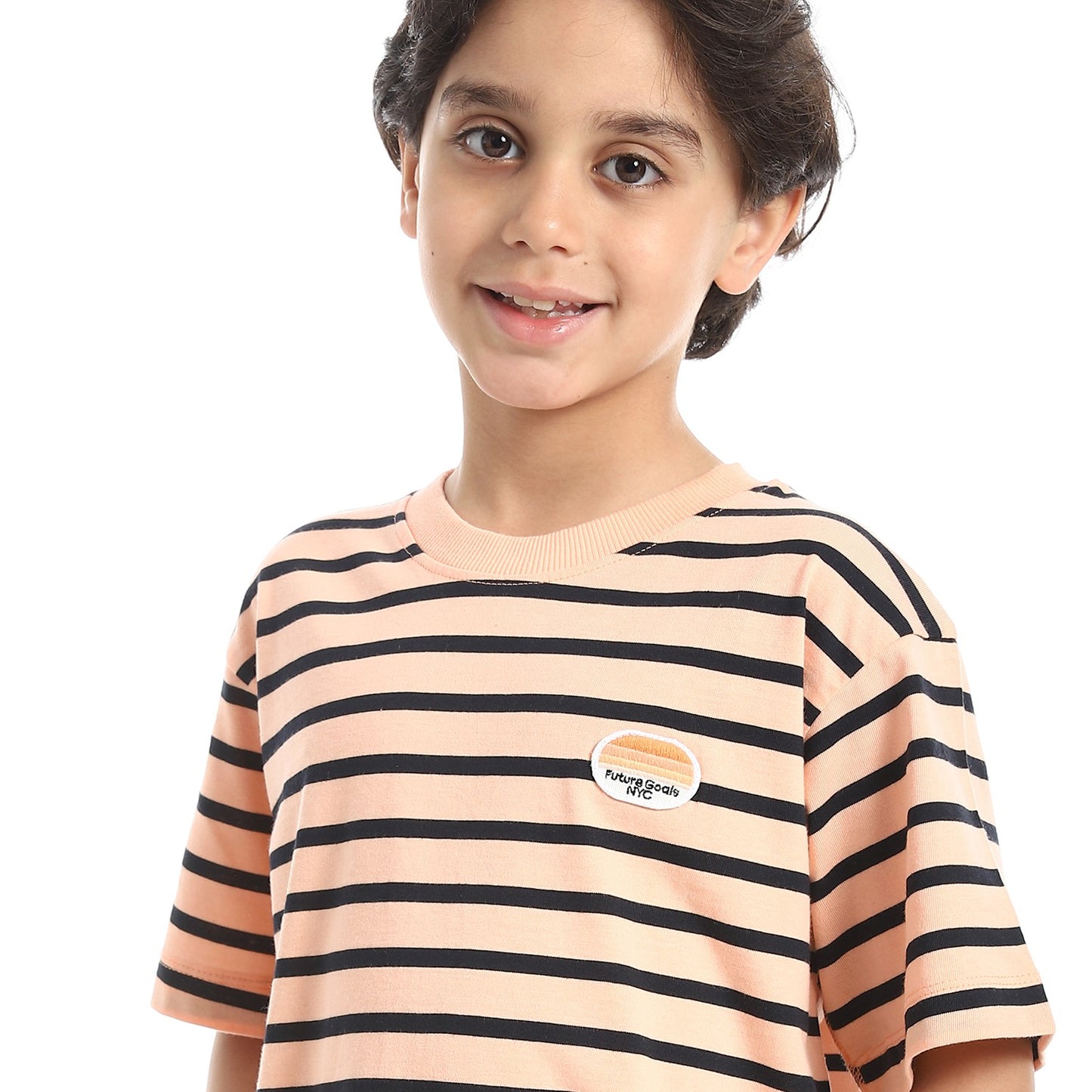 Boys Cotton Striped T-Shirt
