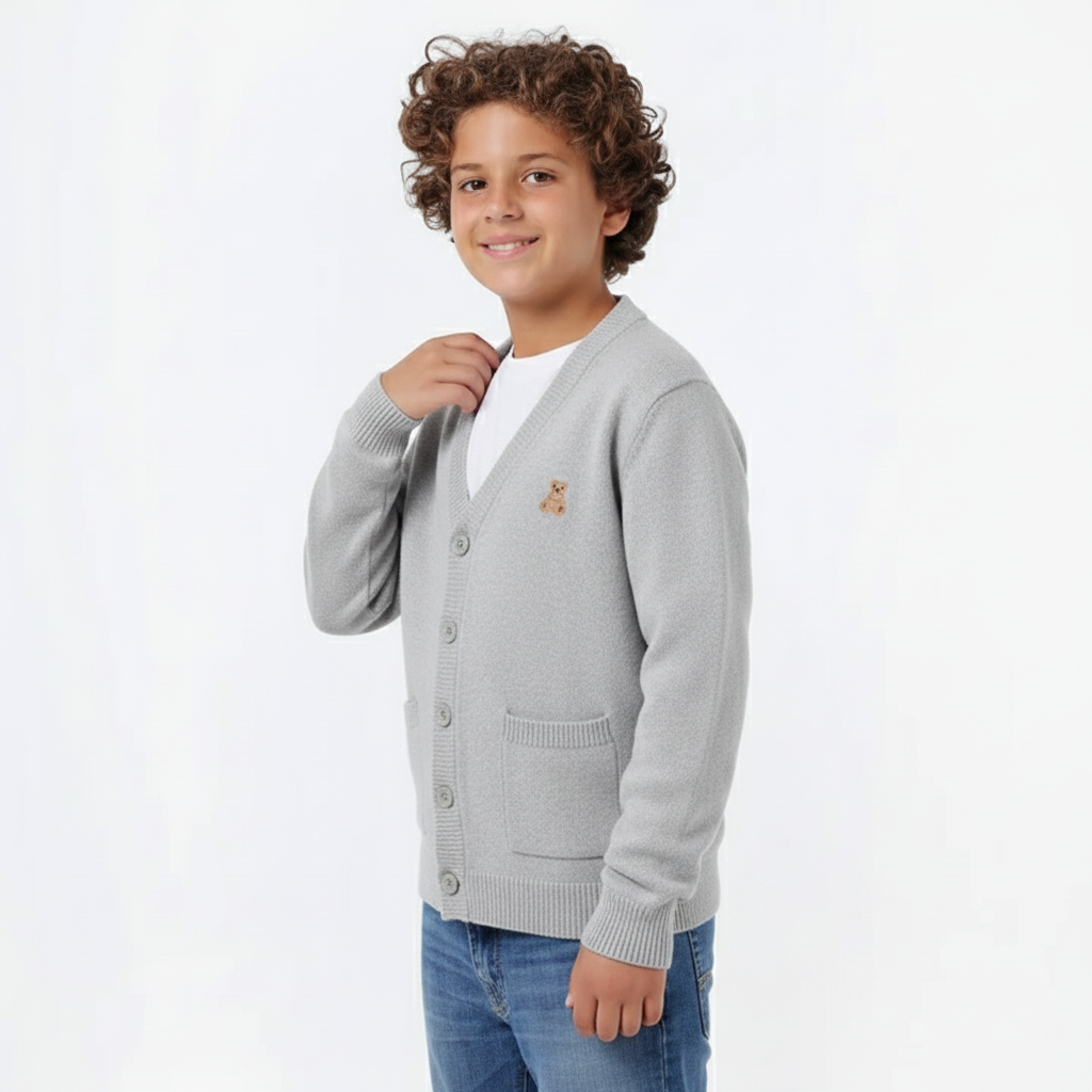 Boys Button-Up Knit Cardigan