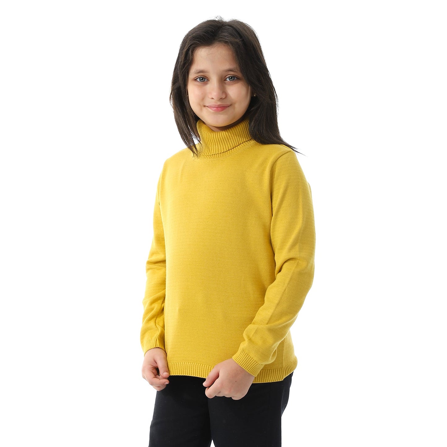 Girls Plain Turtleneck Pullover