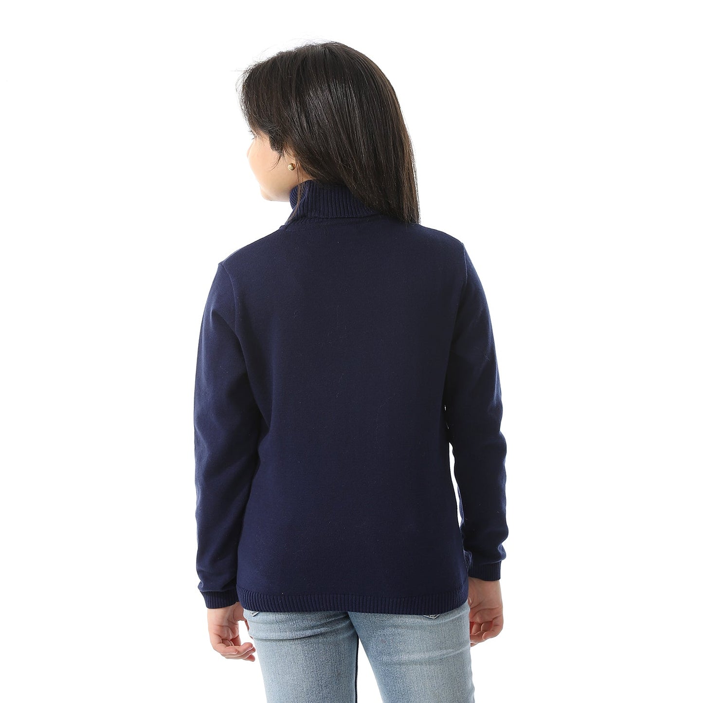 Girls Plain Turtleneck Pullover