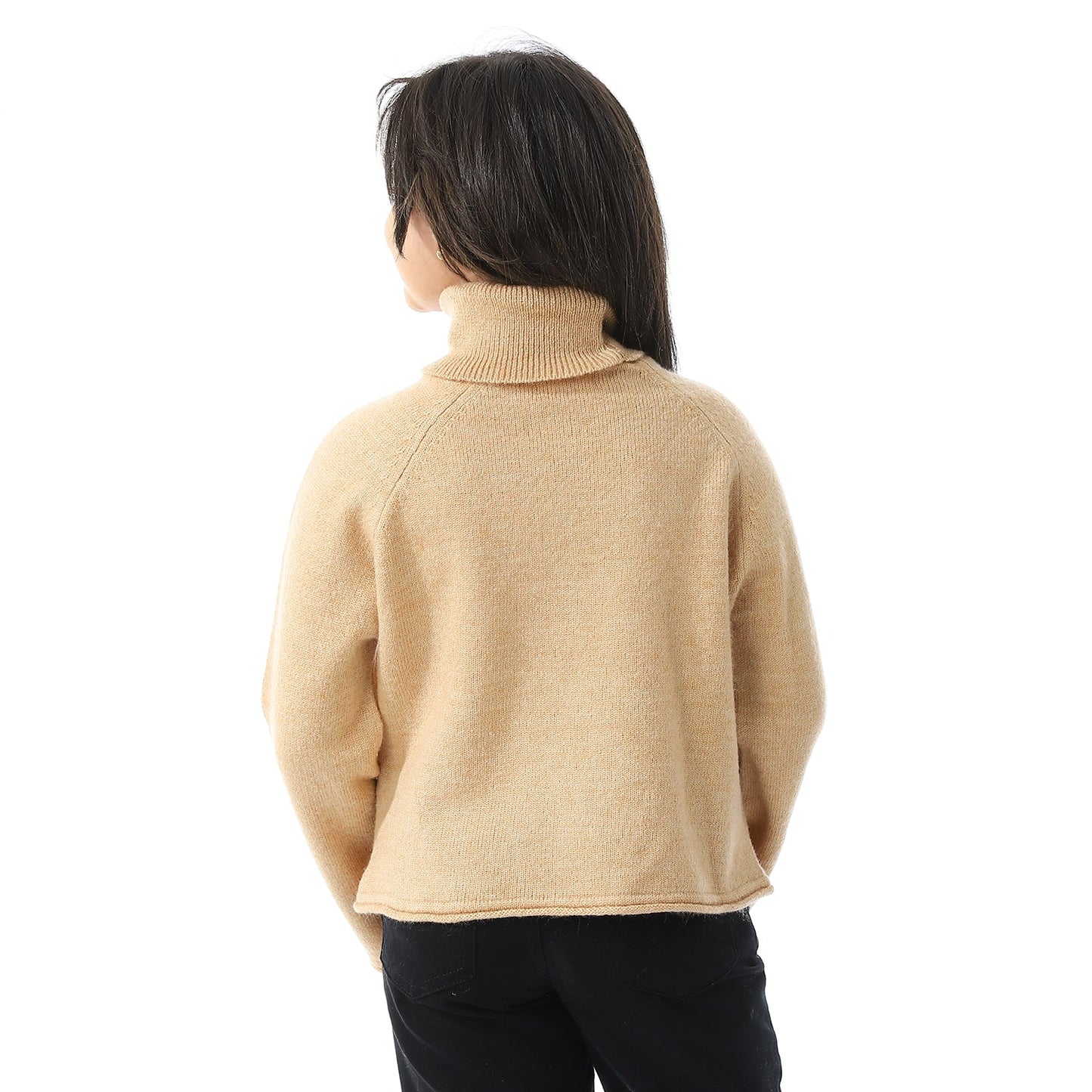 Girls Turtleneck Knit Pullover