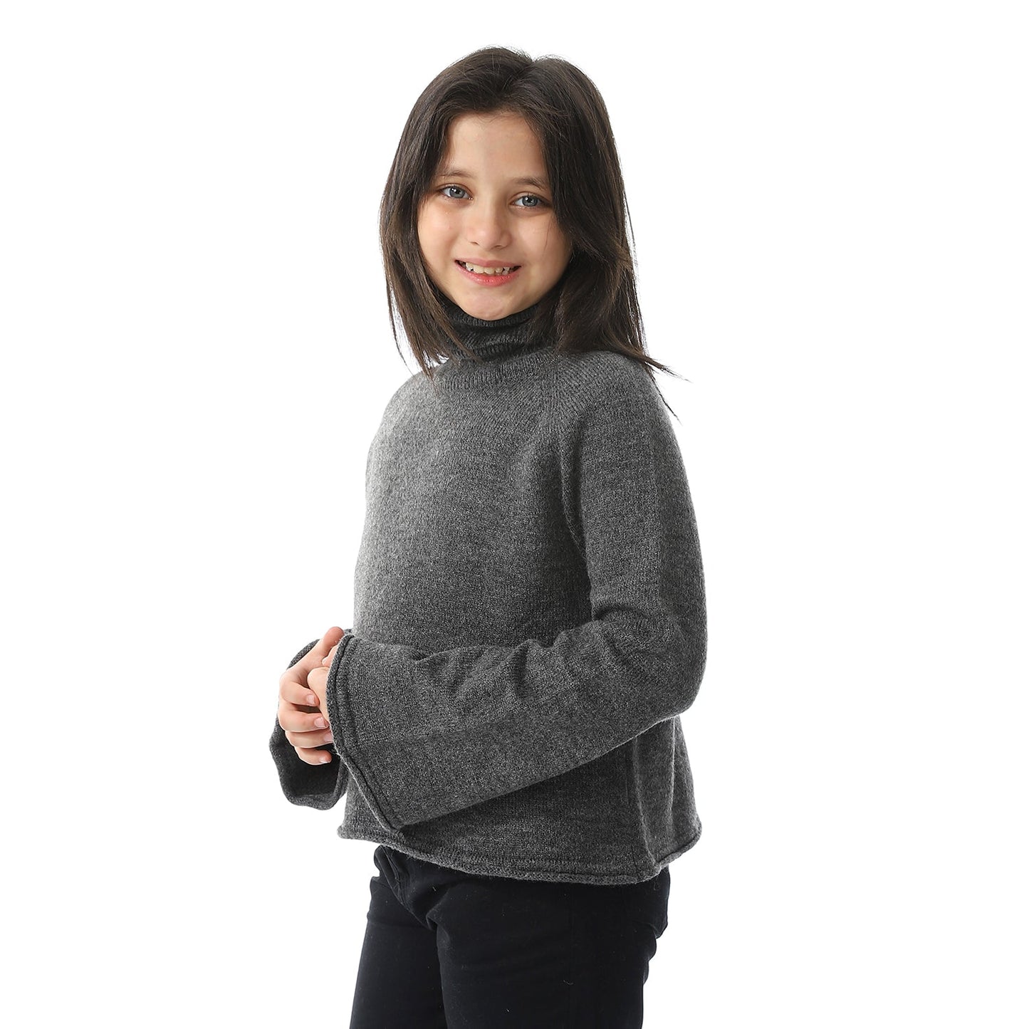 Girls Turtleneck Knit Pullover