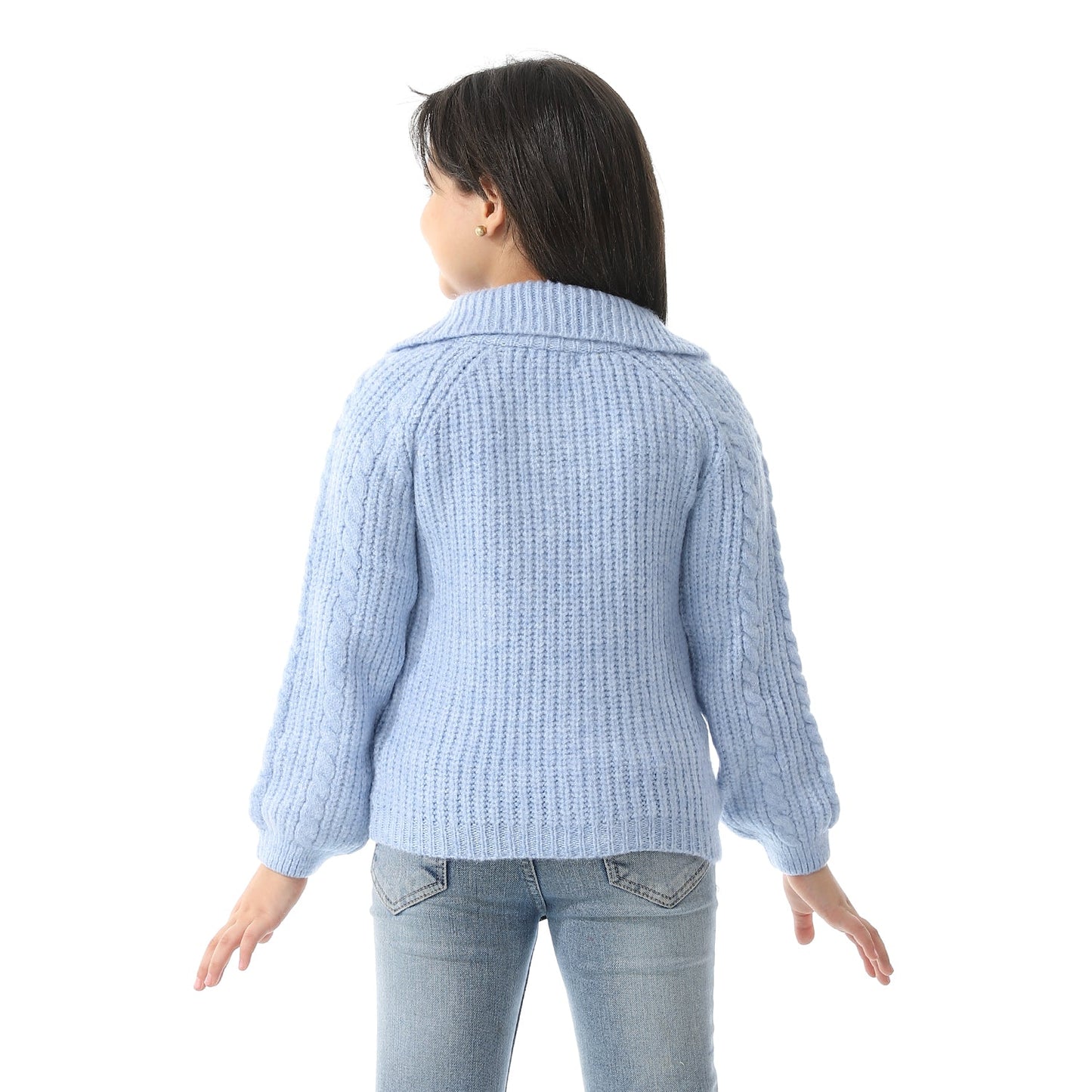 Girls Half-Zip Polo Neck Pullover