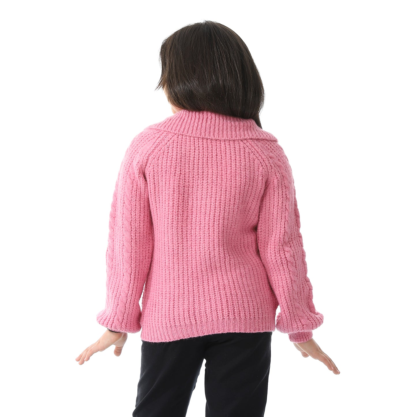 Girls Half-Zip Polo Neck Pullover