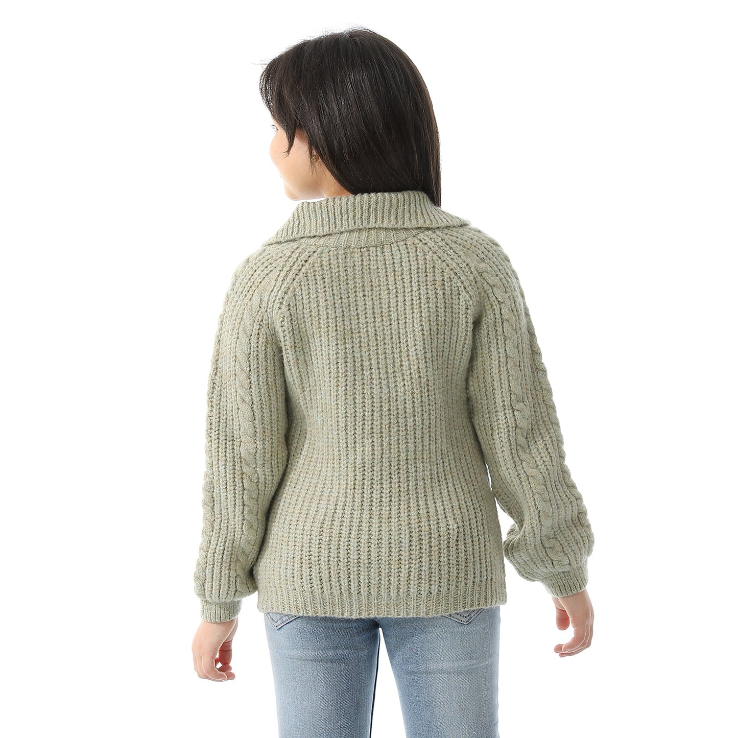 Girls Half-Zip Polo Neck Pullover